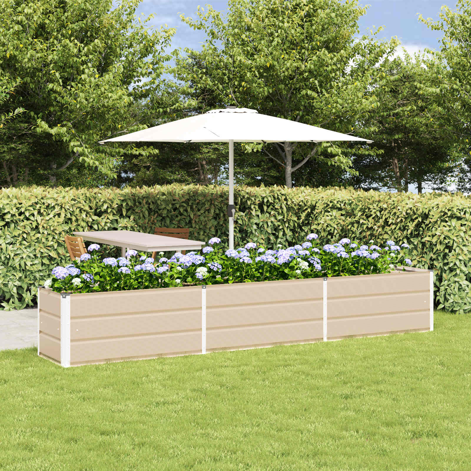 Jardinera Antracita 100 x 50 x 45 cm Acero Galvanizado