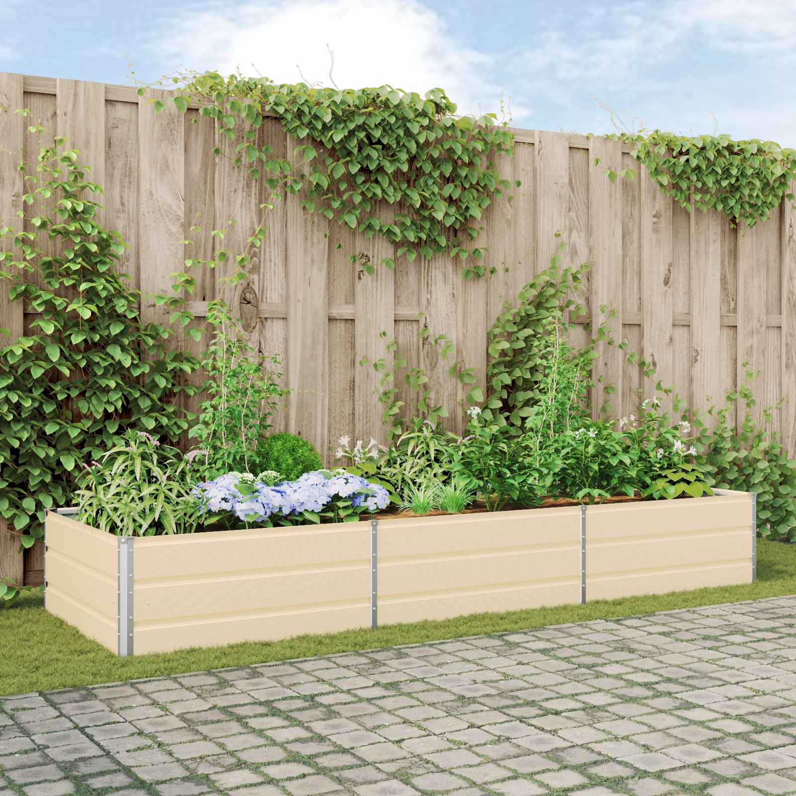 Jardinera Antracita 195 x 100 x 45 cm Acero Galvanizado