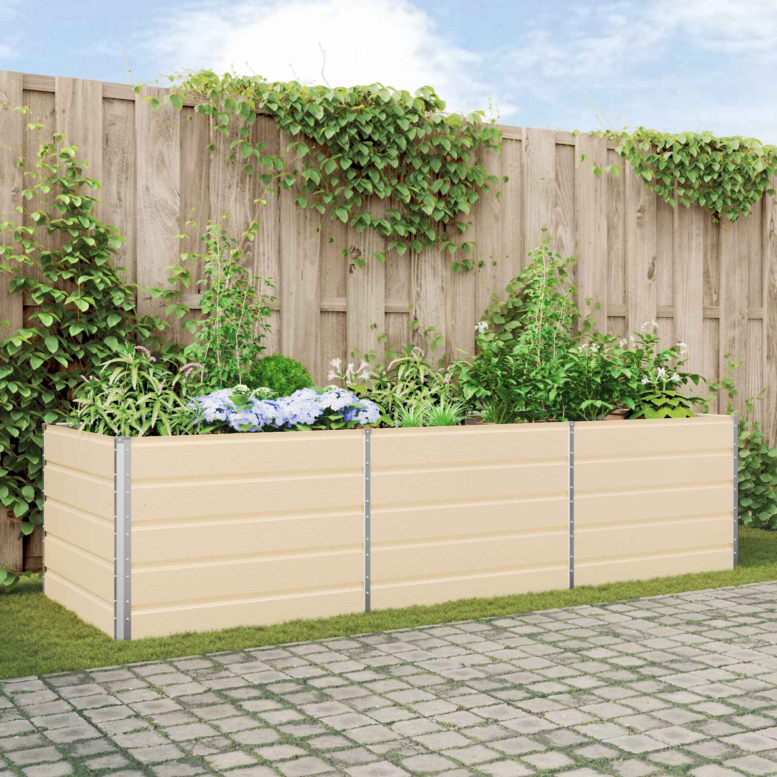 Jardinera Antracita 195 x 100 x 45 cm Acero Galvanizado