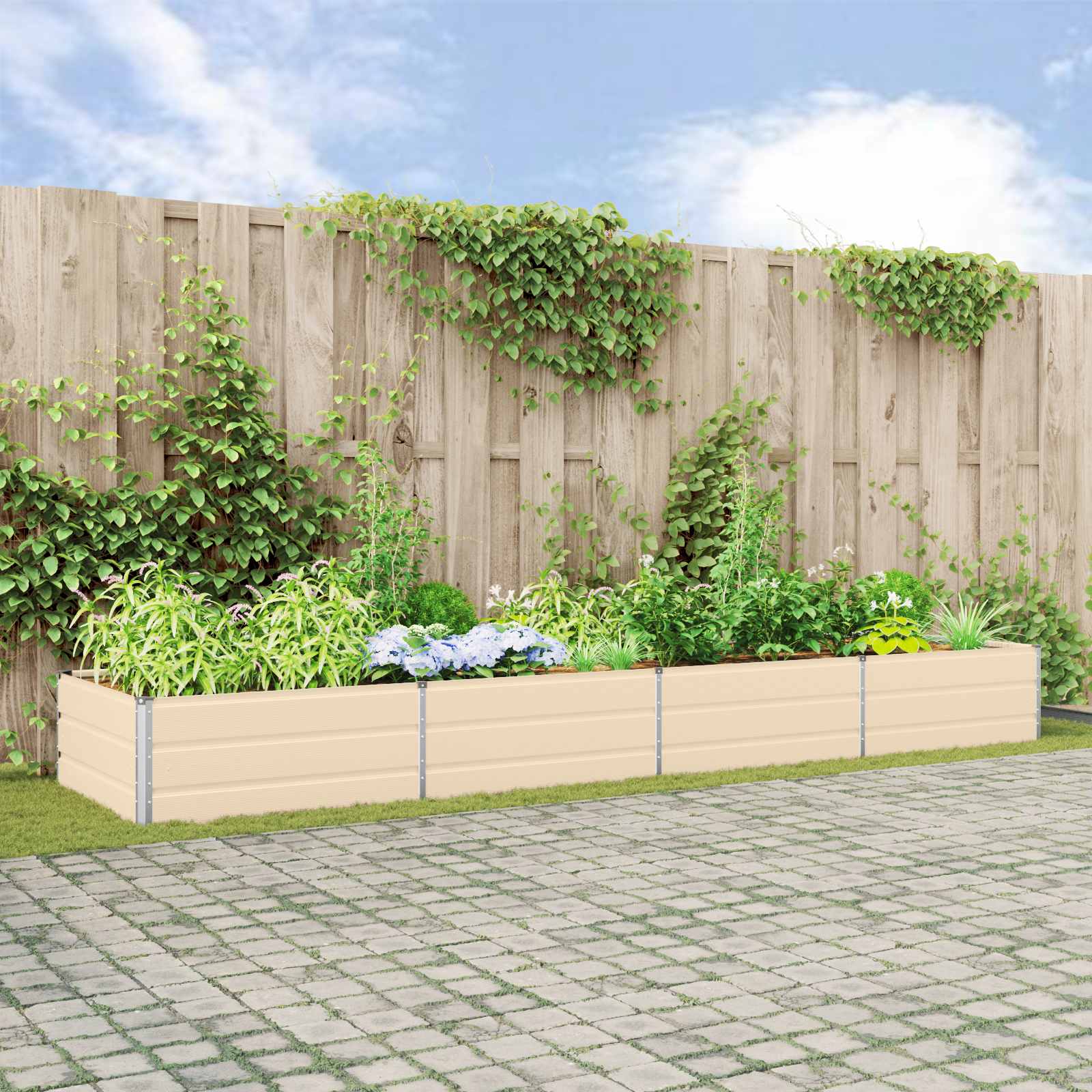 Jardinera Antracita 195 x 100 x 45 cm Acero Galvanizado