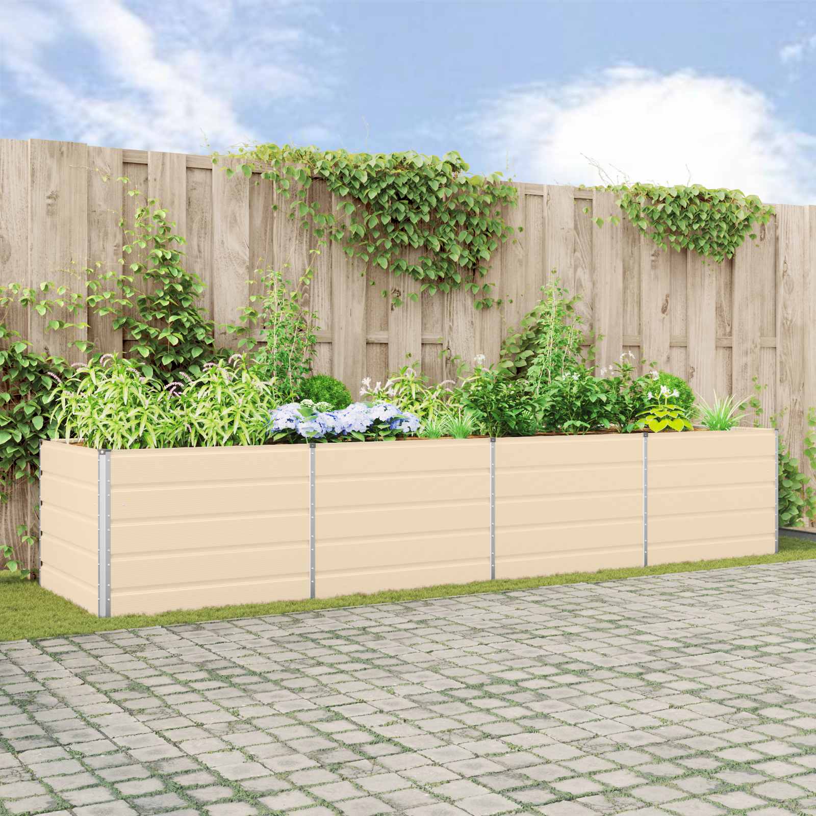 Jardinera Antracita 195 x 100 x 45 cm Acero Galvanizado