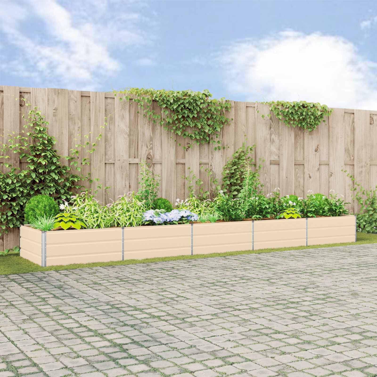 Jardinera Antracita 195 x 100 x 45 cm Acero Galvanizado