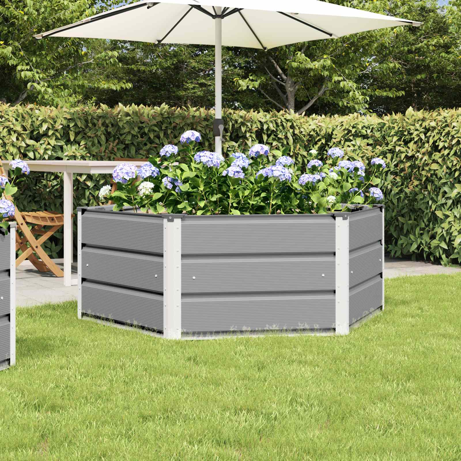 Jardinera Antracita 129 x 129 x 45 cm Acero