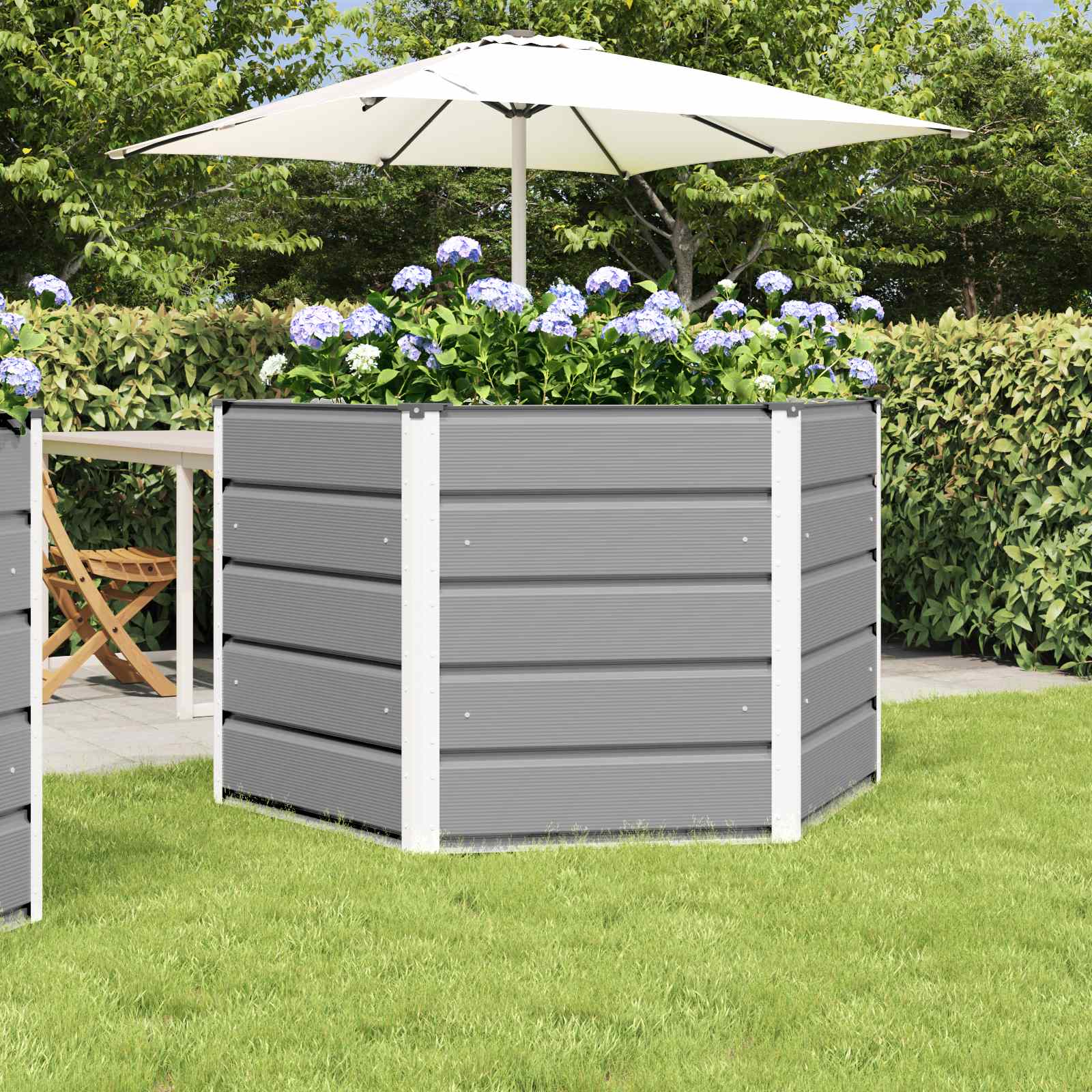 Jardinera Antracita 129 x 129 x 45 cm Acero