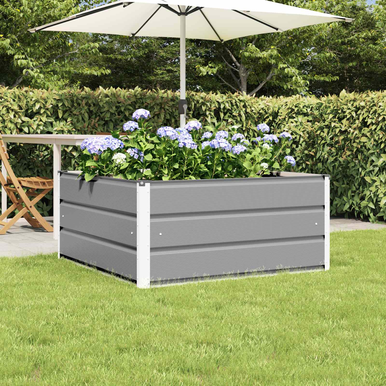 Jardinera Antracita 100 x 100 x 45 cm Acero