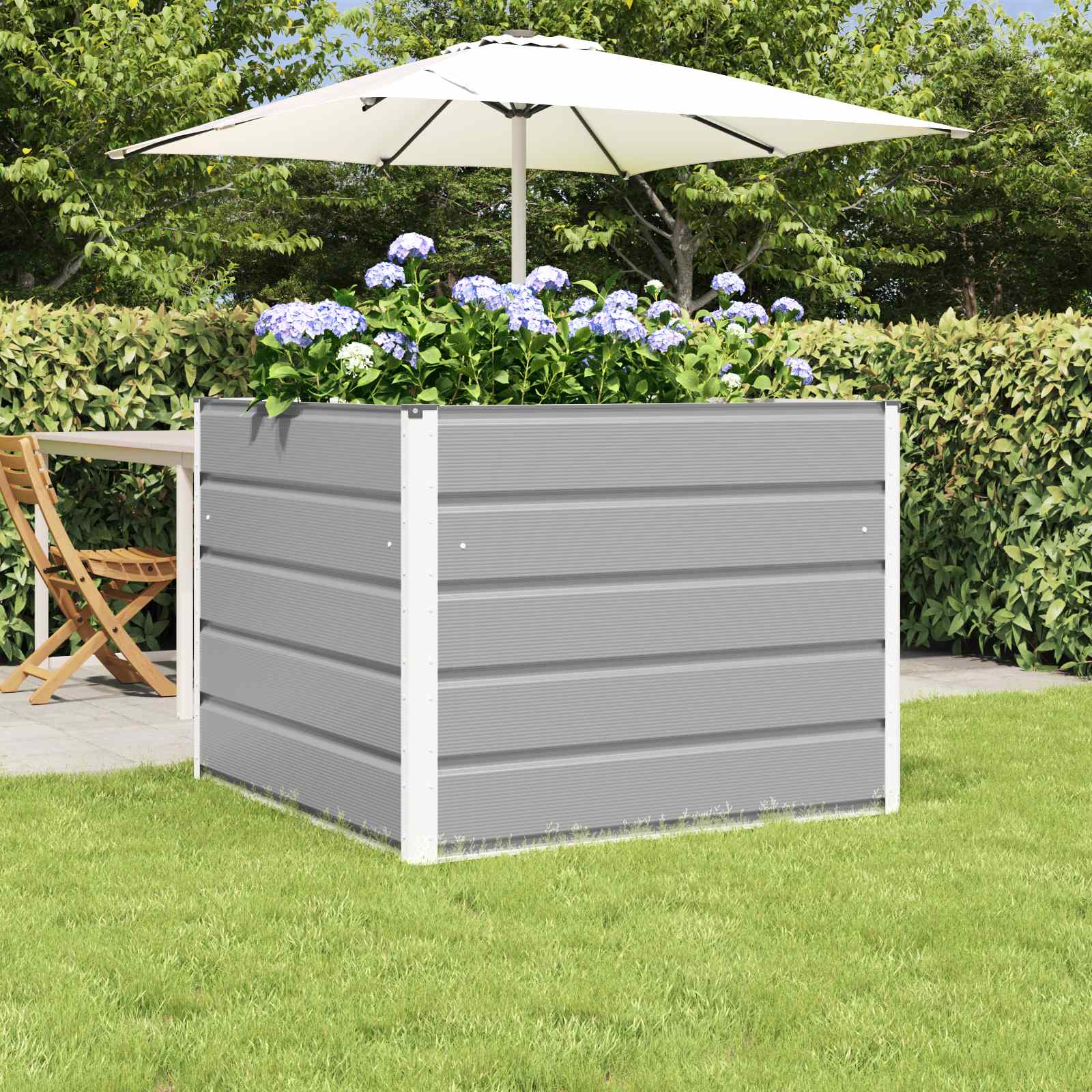 Jardinera Antracita 100 x 100 x 45 cm Acero