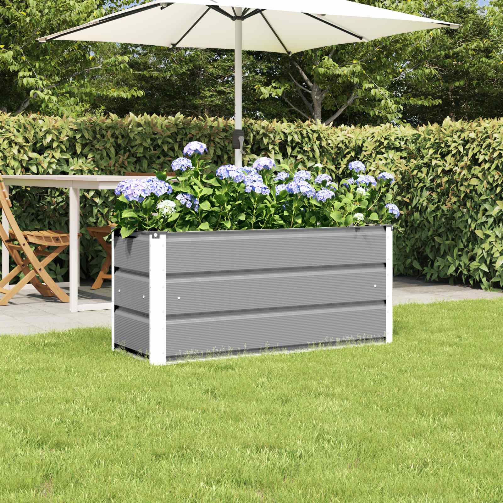 Jardinera Antracita 100 x 40 x 45 cm Acero