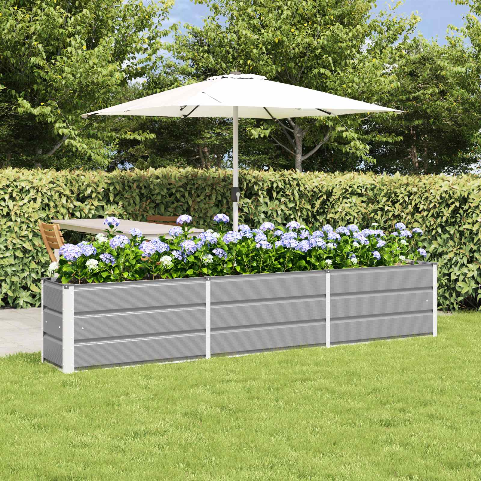 Jardinera Antracita 100 x 40 x 45 cm Acero