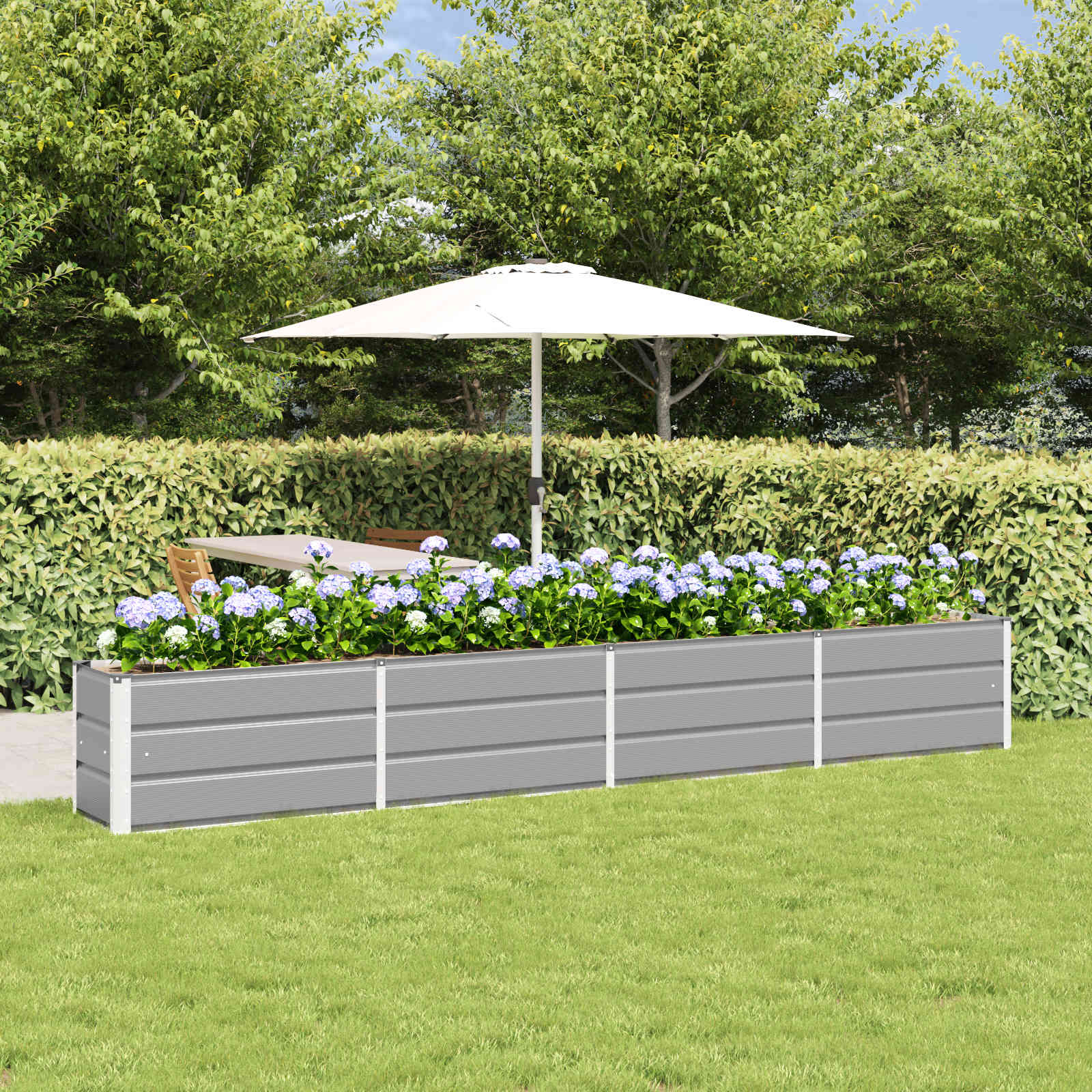 Jardinera Antracita 100 x 40 x 45 cm Acero