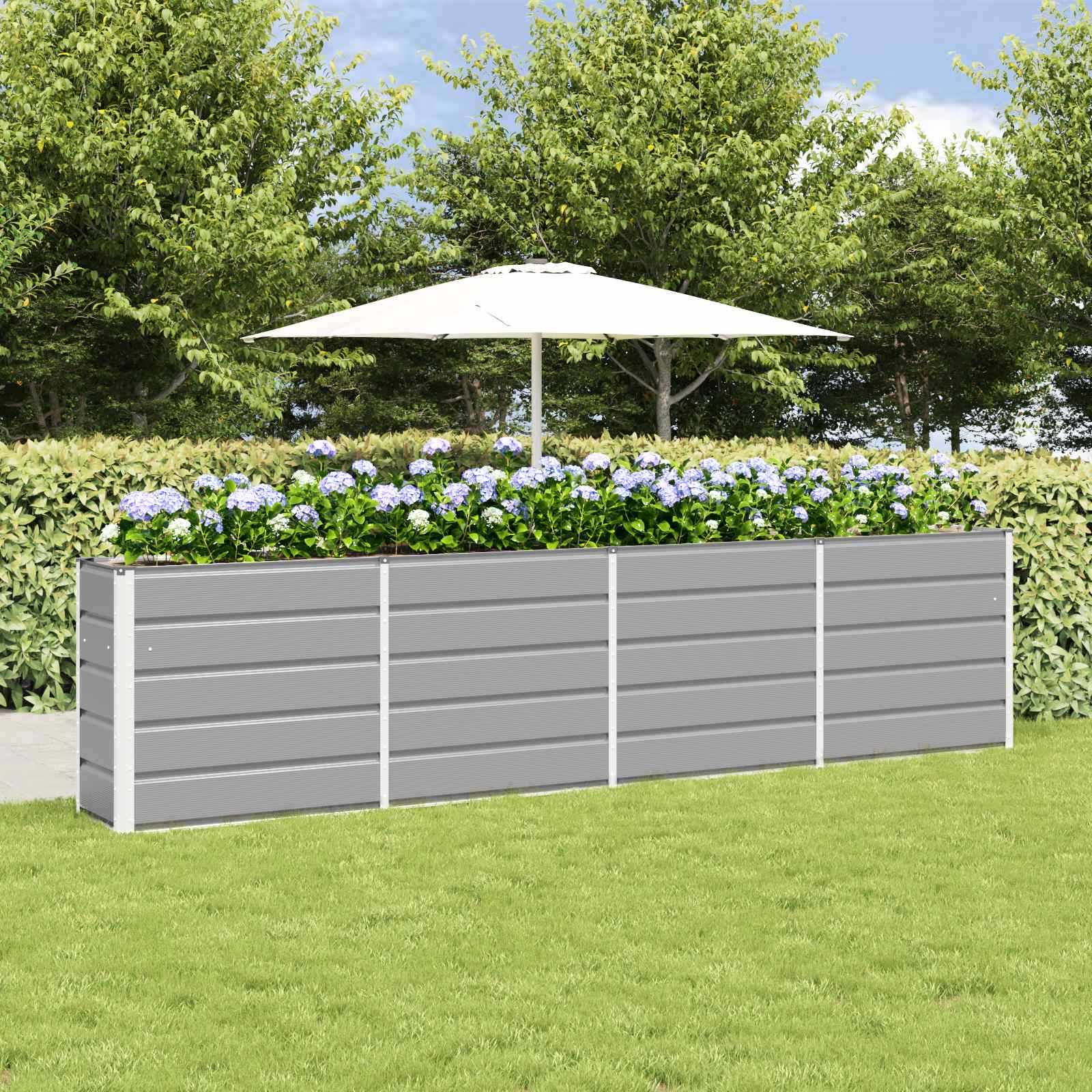 Jardinera Antracita 100 x 40 x 45 cm Acero