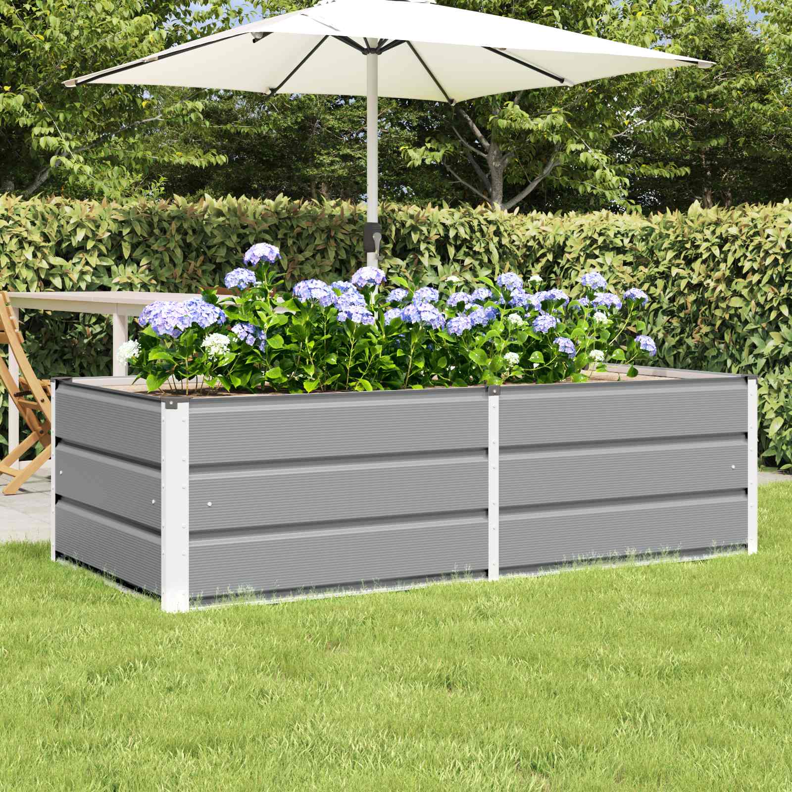 Jardinera Antracita 160 x 80 x 45 cm Acero