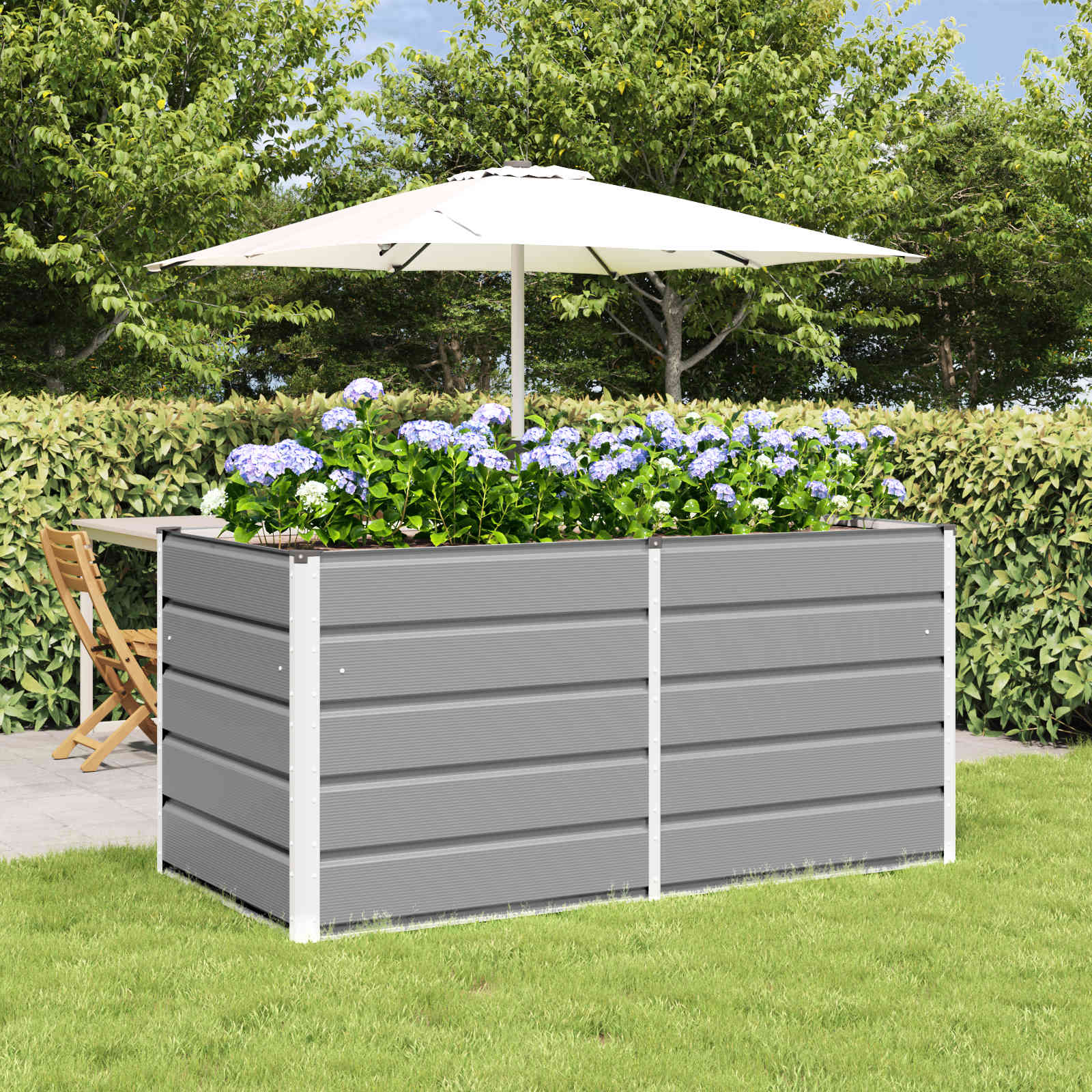 Jardinera Antracita 160 x 80 x 45 cm Acero