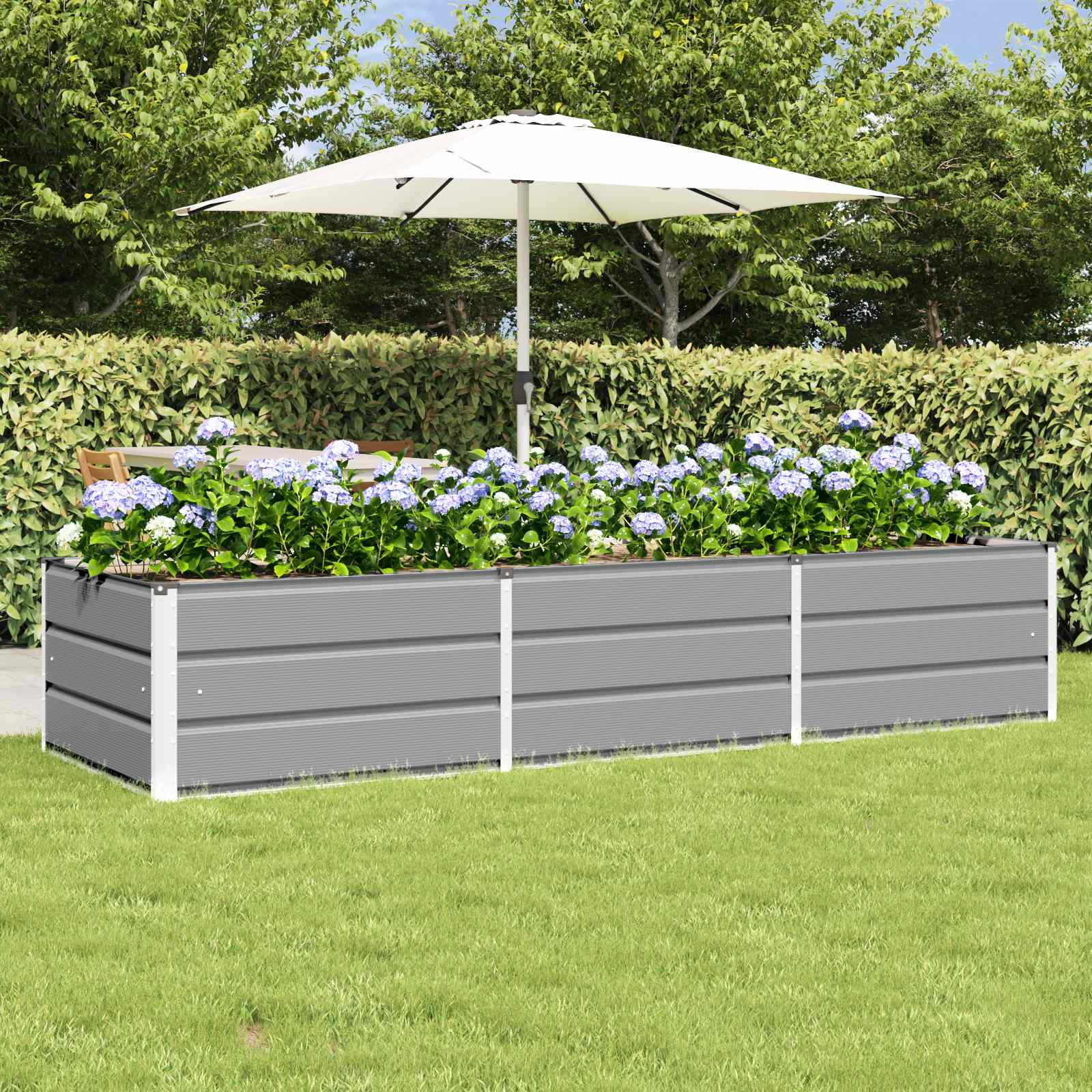 Jardinera Antracita 160 x 80 x 45 cm Acero