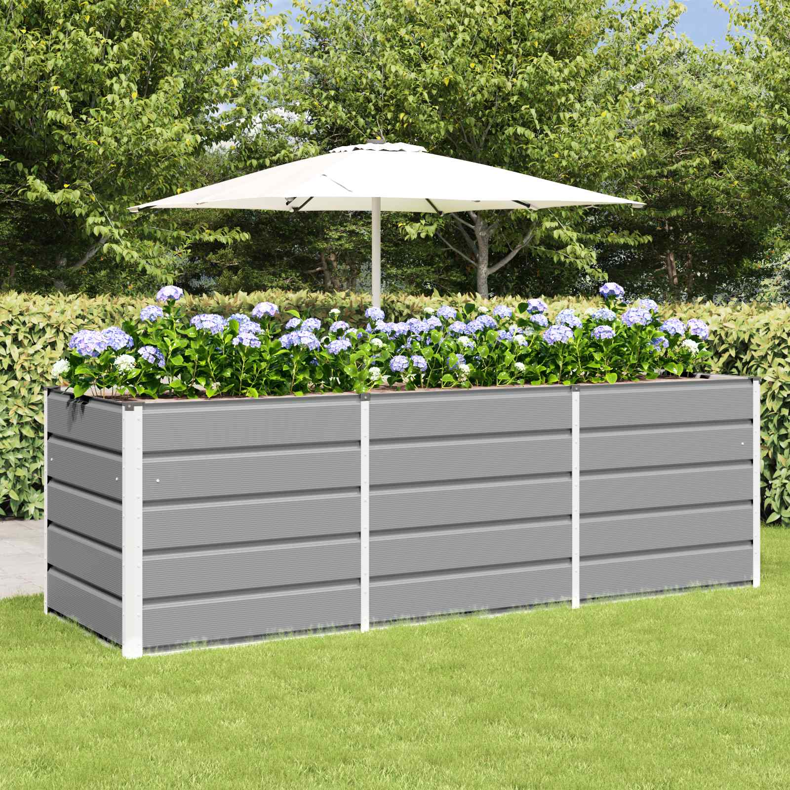 Jardinera Antracita 160 x 80 x 45 cm Acero
