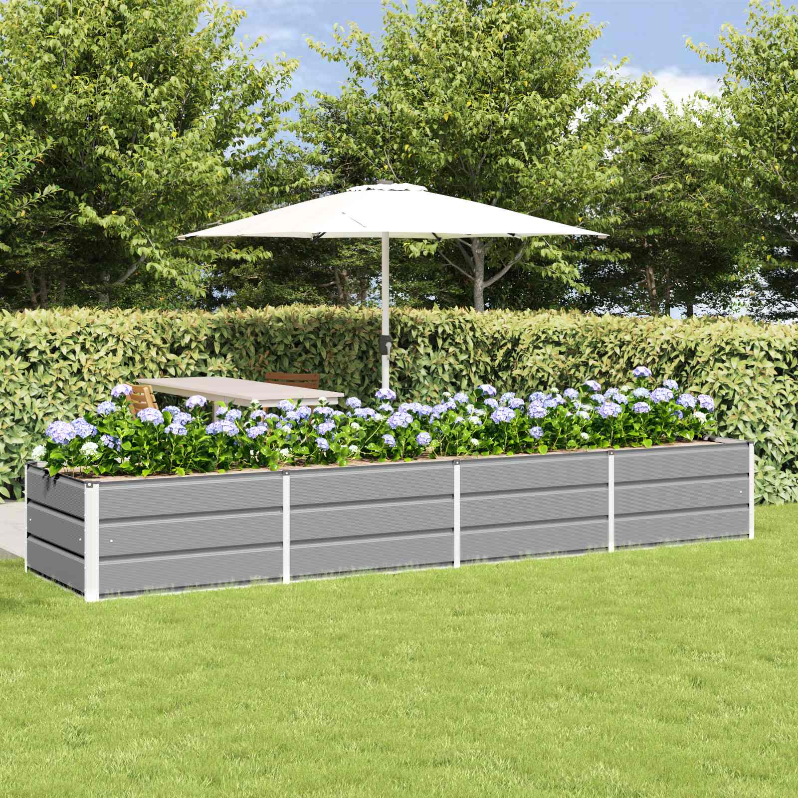 Jardinera Antracita 160 x 80 x 45 cm Acero