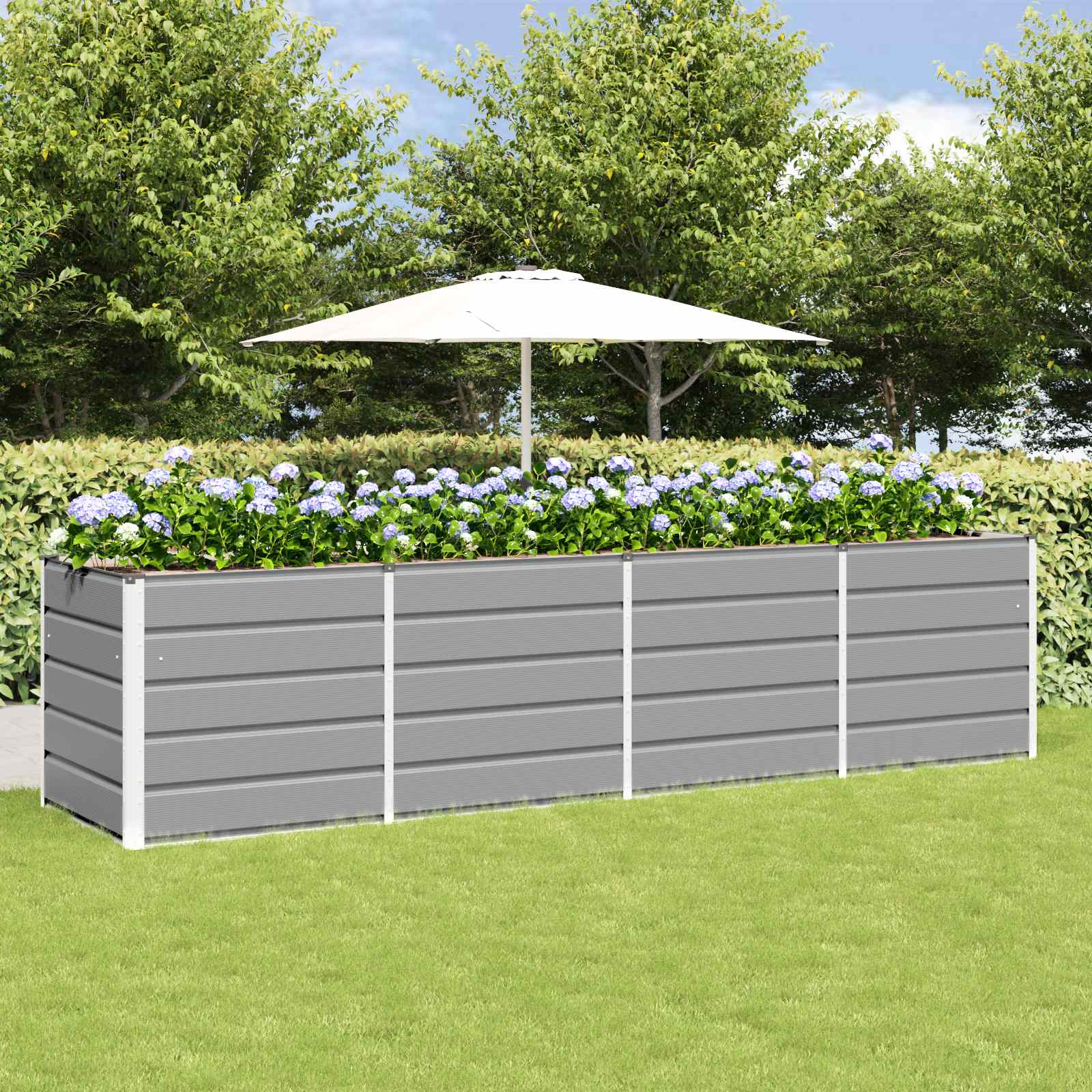 Jardinera Antracita 160 x 80 x 45 cm Acero