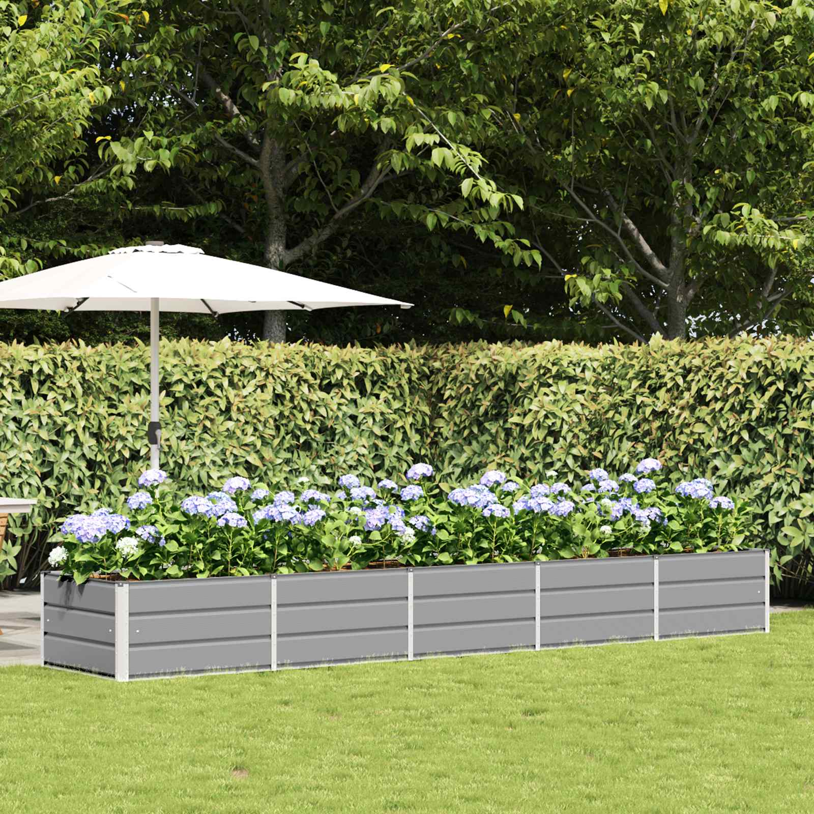 Jardinera Antracita 160 x 80 x 45 cm Acero