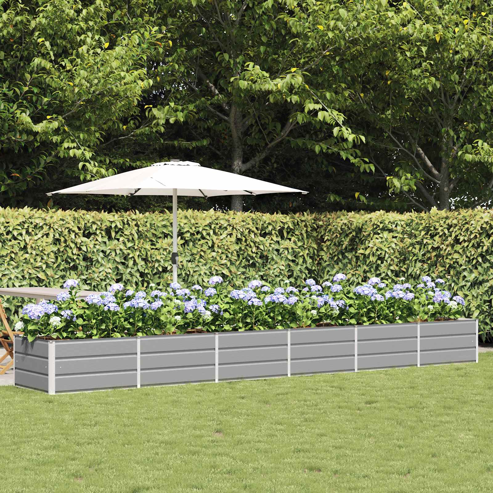 Jardinera Antracita 160 x 80 x 45 cm Acero