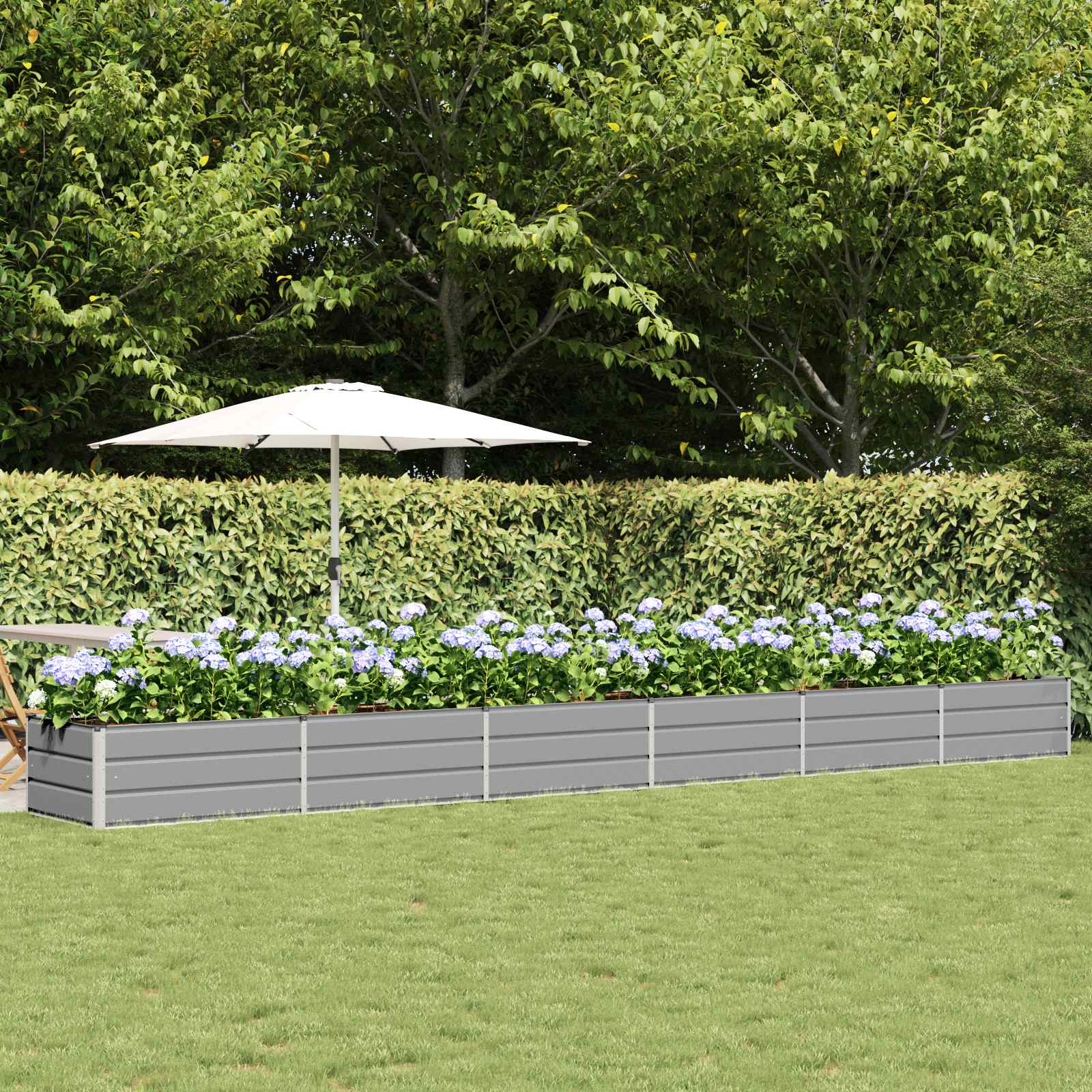 Jardinera Antracita 160 x 80 x 45 cm Acero