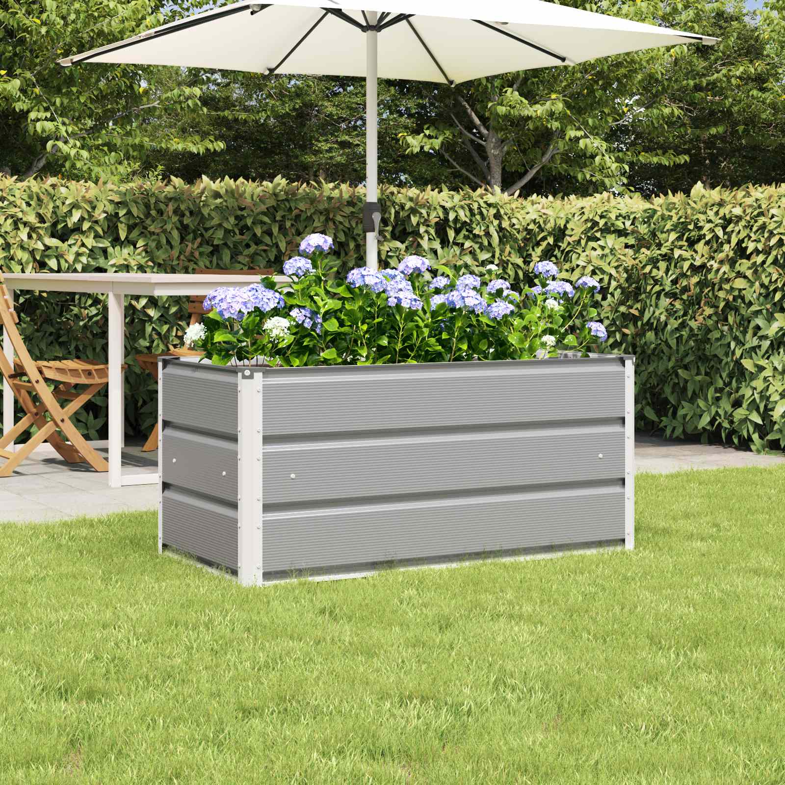 Jardinera Antracita 100 x 50 x 45 cm Acero Galvanizado