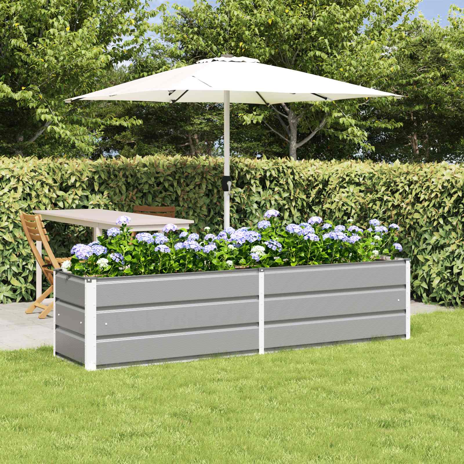 Jardinera Antracita 100 x 50 x 45 cm Acero Galvanizado