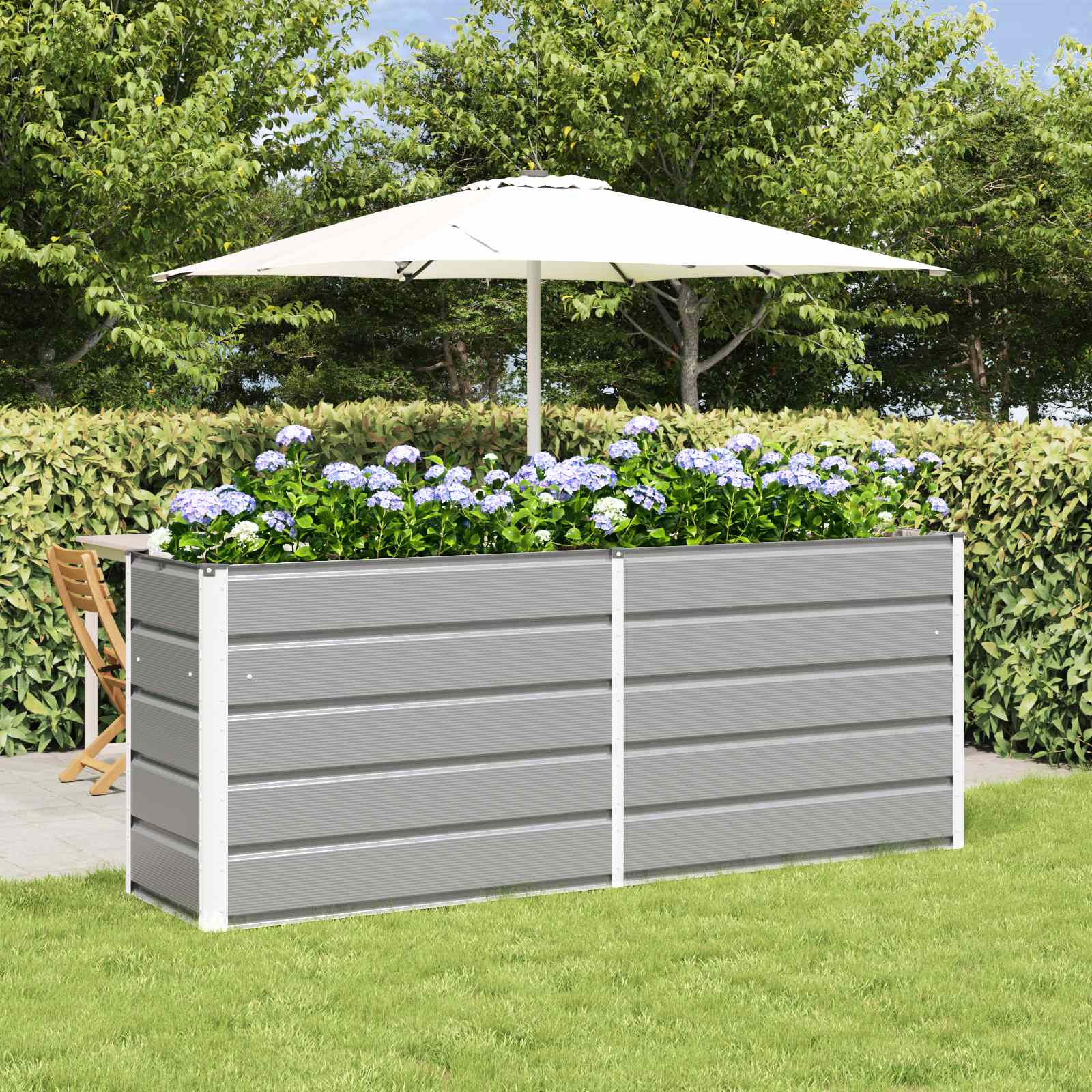 Jardinera Antracita 100 x 50 x 45 cm Acero Galvanizado