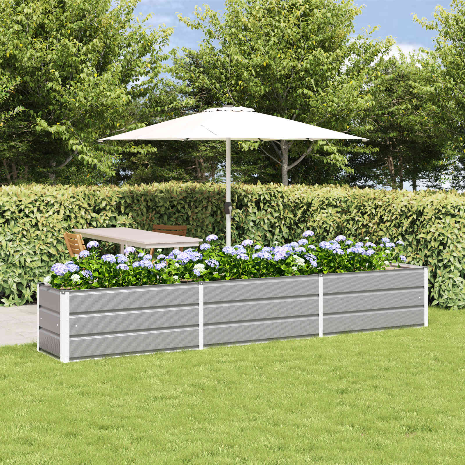 Jardinera Antracita 100 x 50 x 45 cm Acero Galvanizado