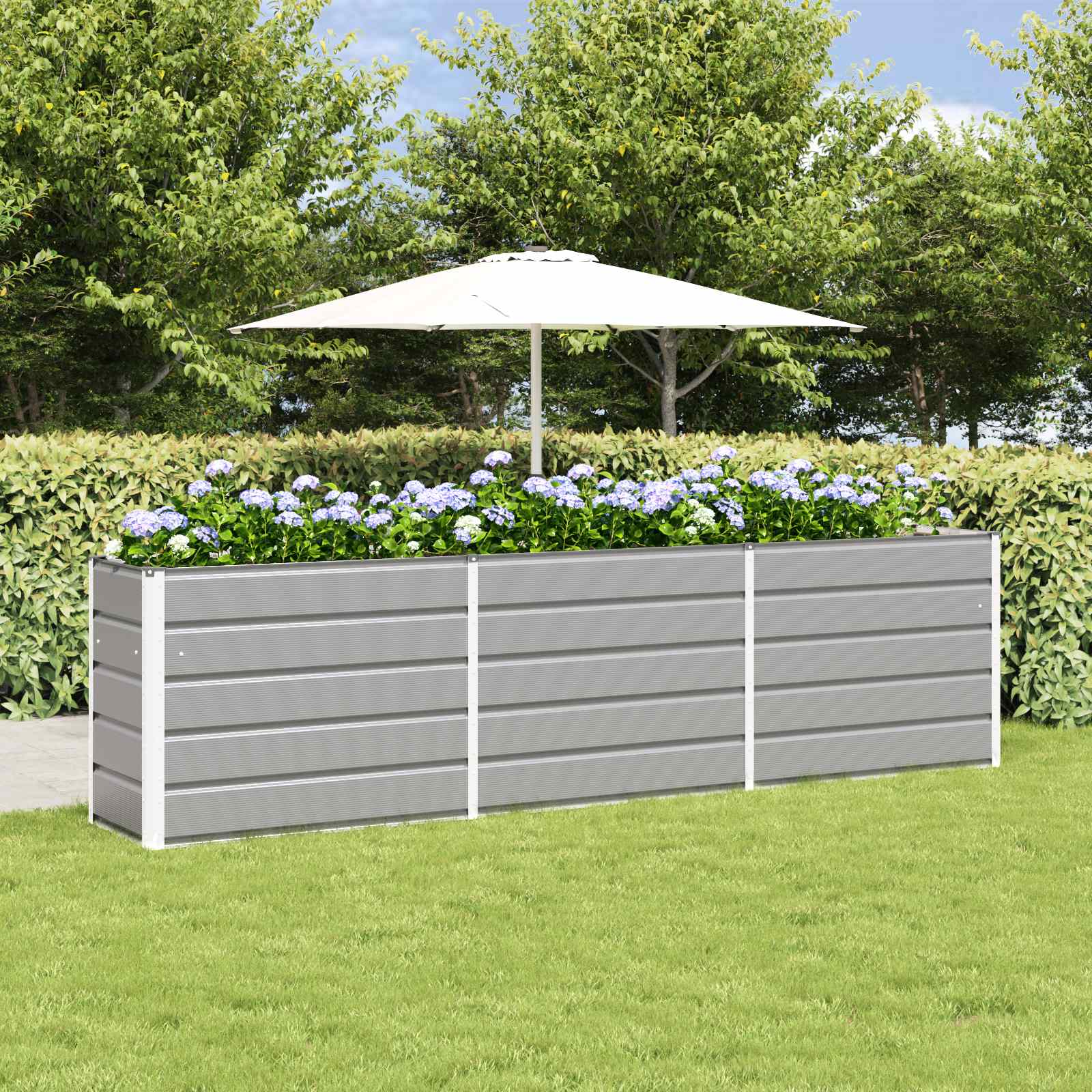 Jardinera Antracita 100 x 50 x 45 cm Acero Galvanizado