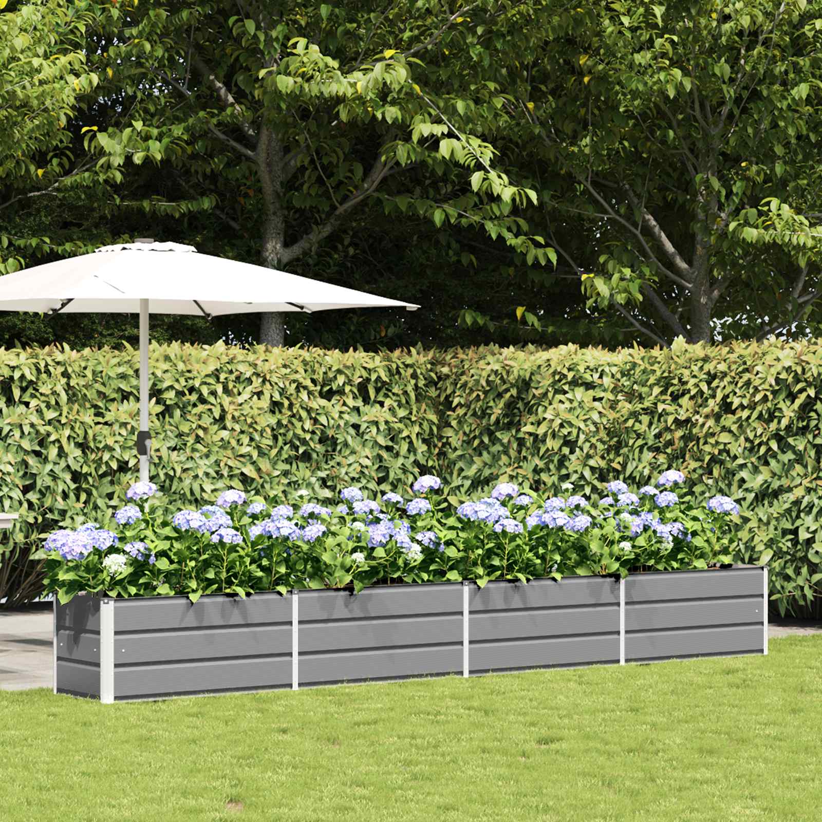 Jardinera Antracita 100 x 50 x 45 cm Acero Galvanizado