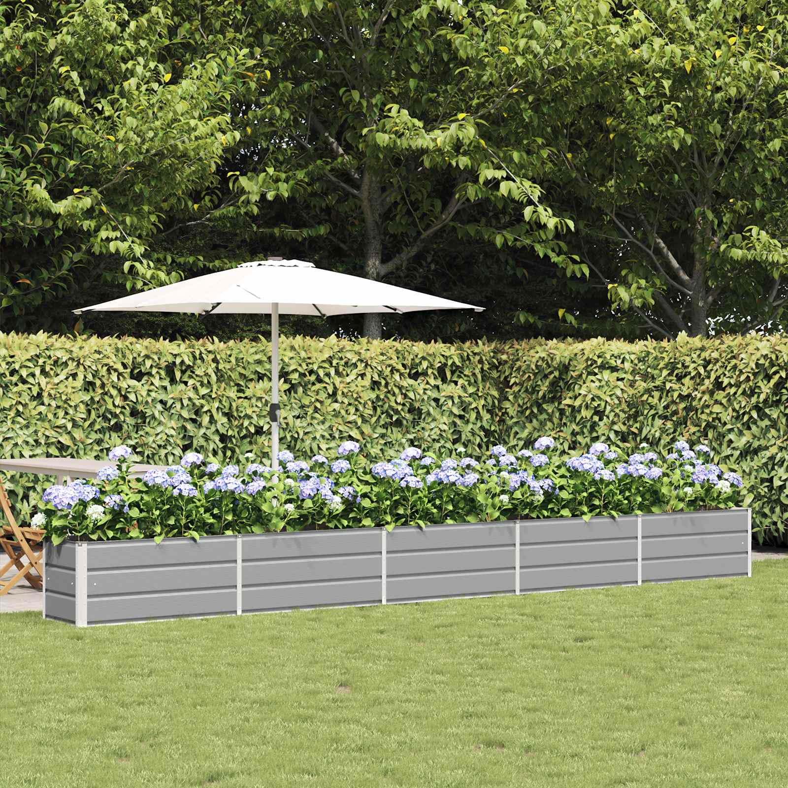 Jardinera Antracita 100 x 50 x 45 cm Acero Galvanizado