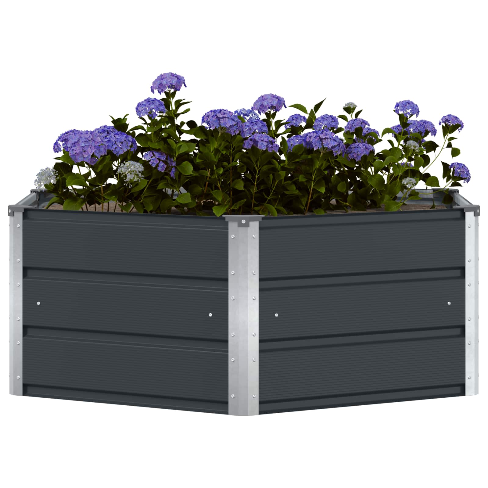 Jardinera Antracita 129 x 129 x 45 cm Acero
