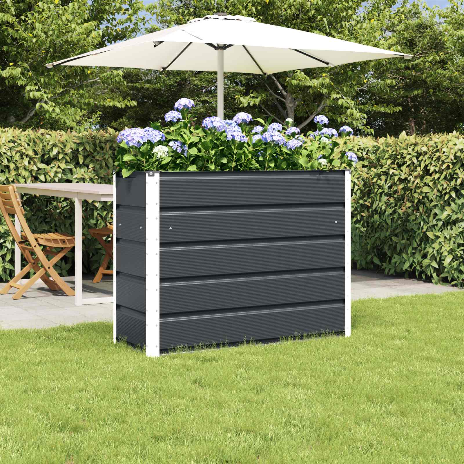 Jardinera Antracita 100 x 40 x 45 cm Acero