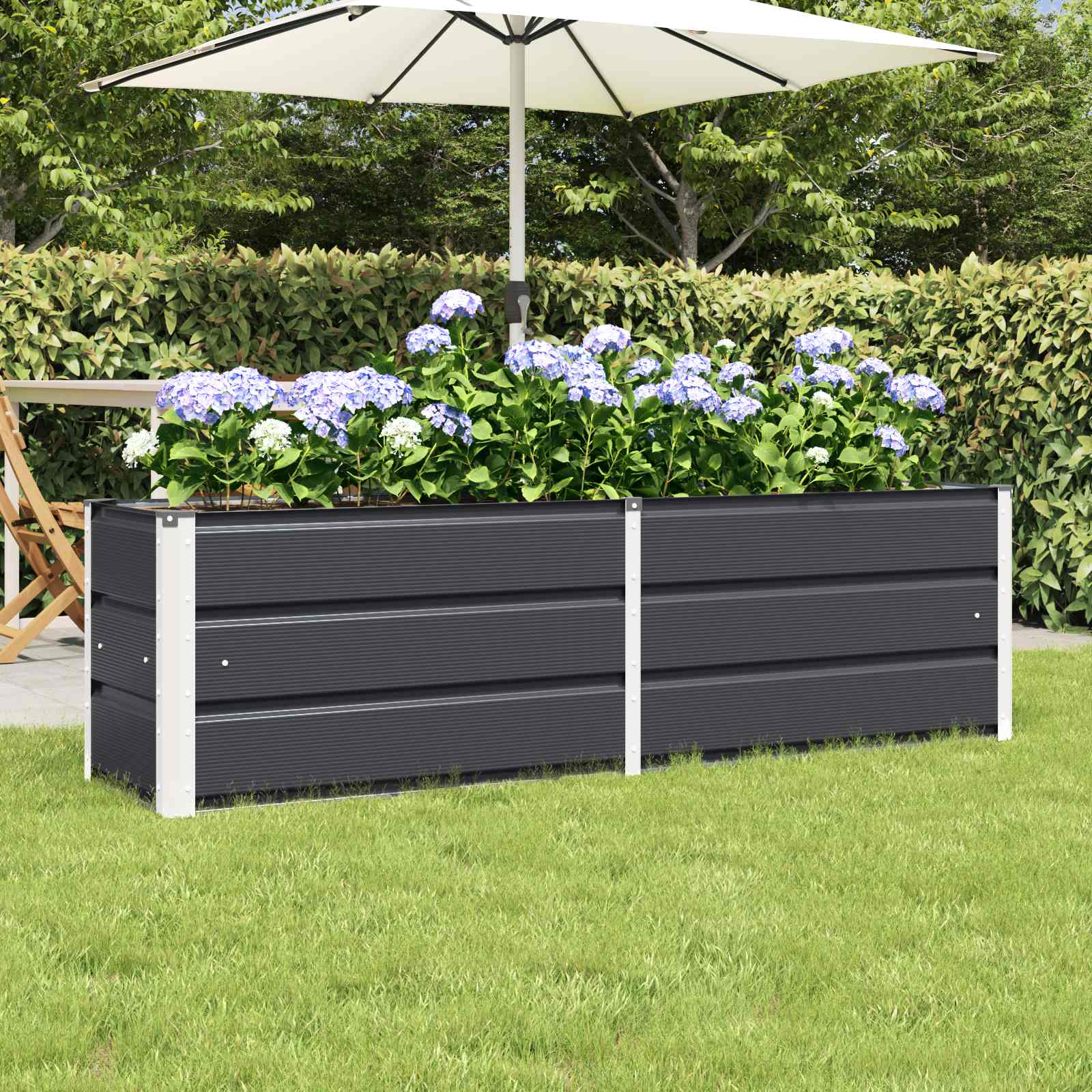 Jardinera Antracita 100 x 40 x 45 cm Acero