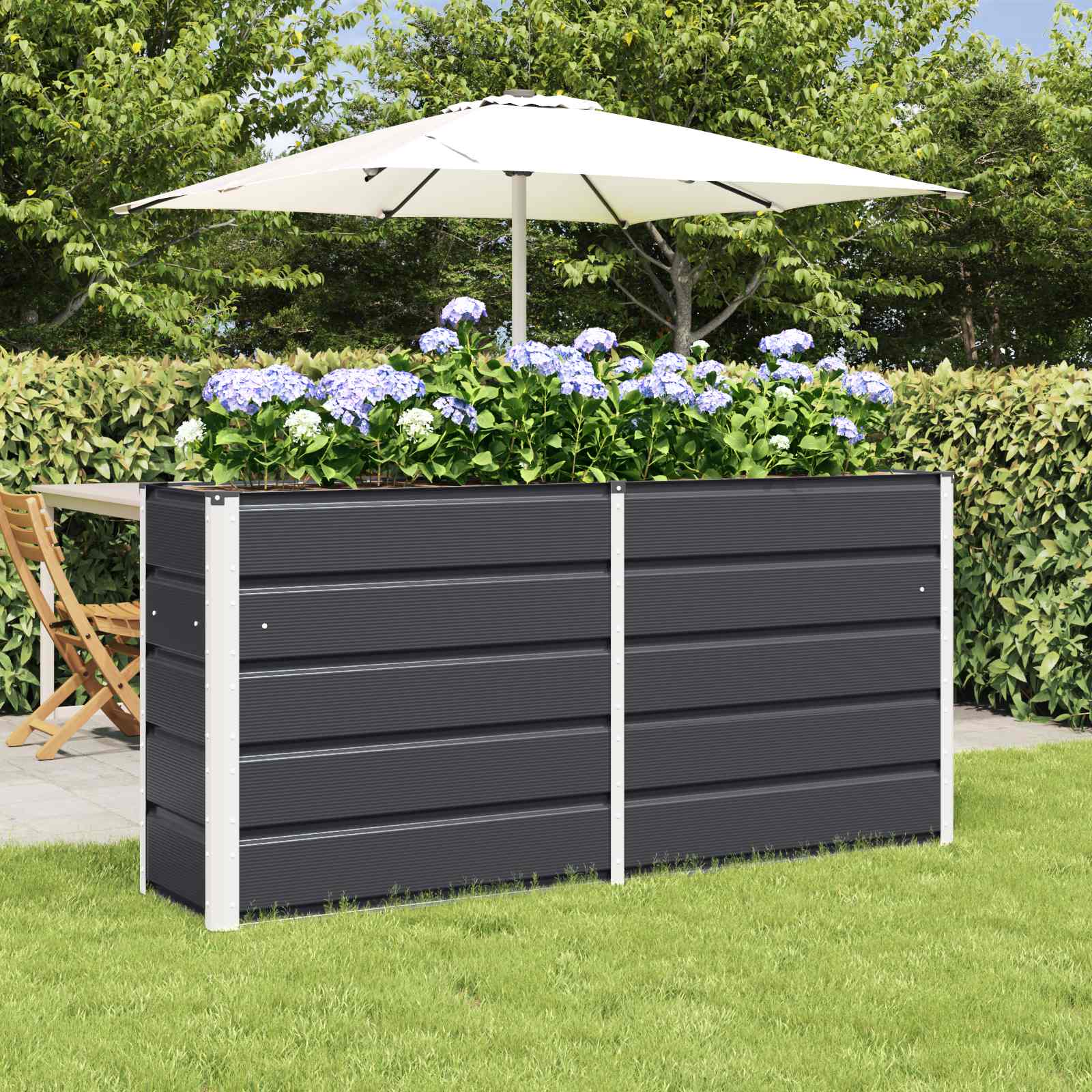 Jardinera Antracita 100 x 40 x 45 cm Acero