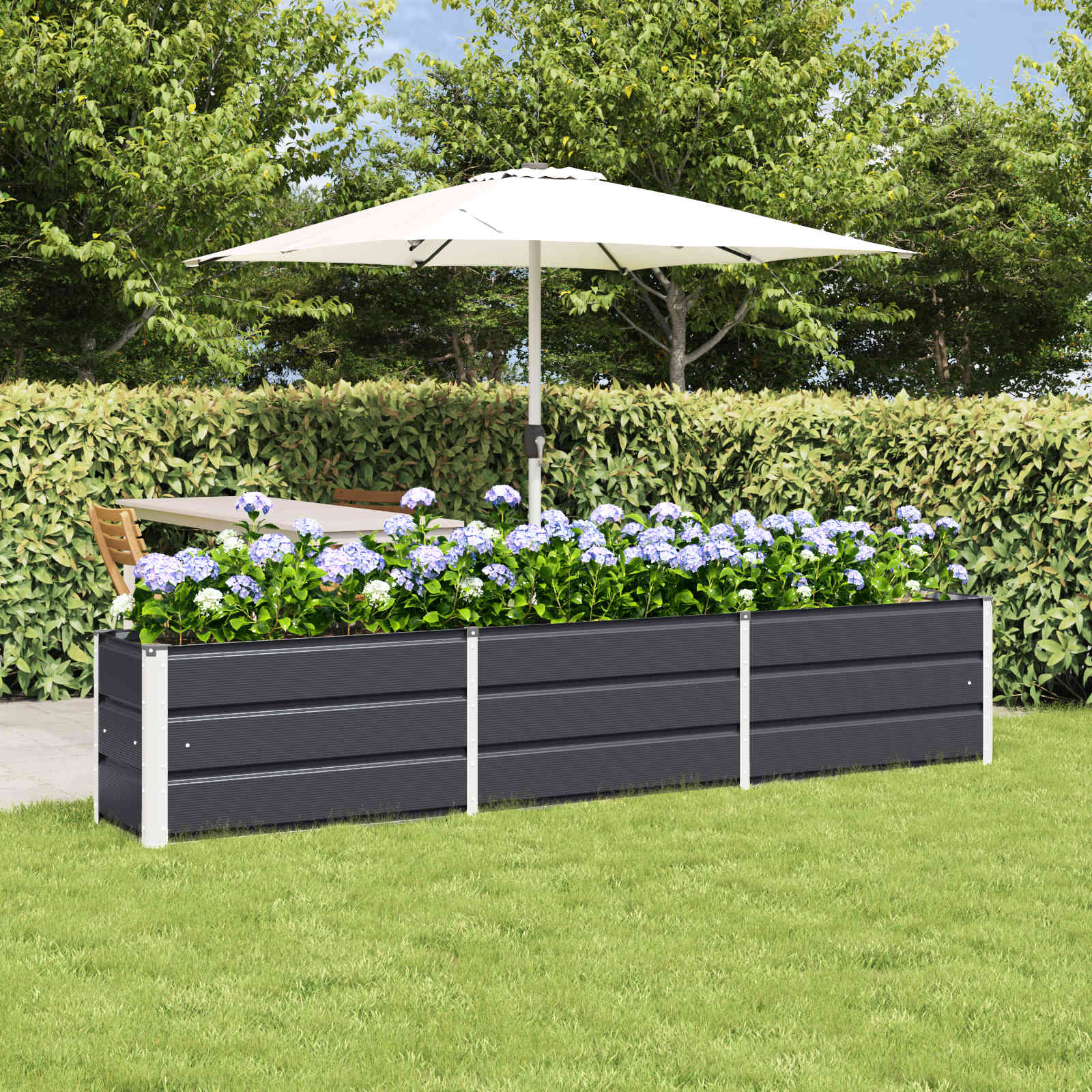 Jardinera Antracita 100 x 40 x 45 cm Acero