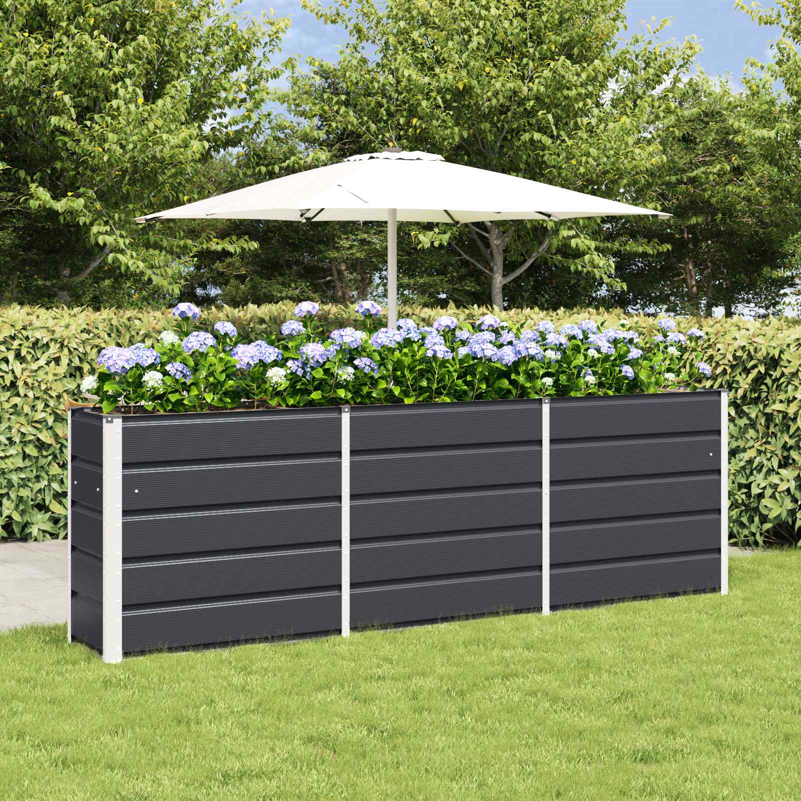 Jardinera Antracita 100 x 40 x 45 cm Acero