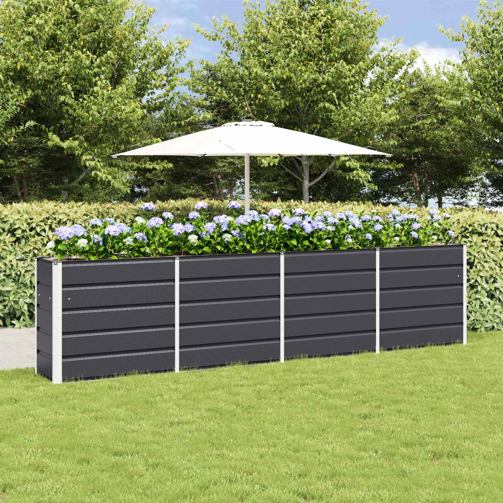 Jardinera Antracita 100 x 40 x 45 cm Acero