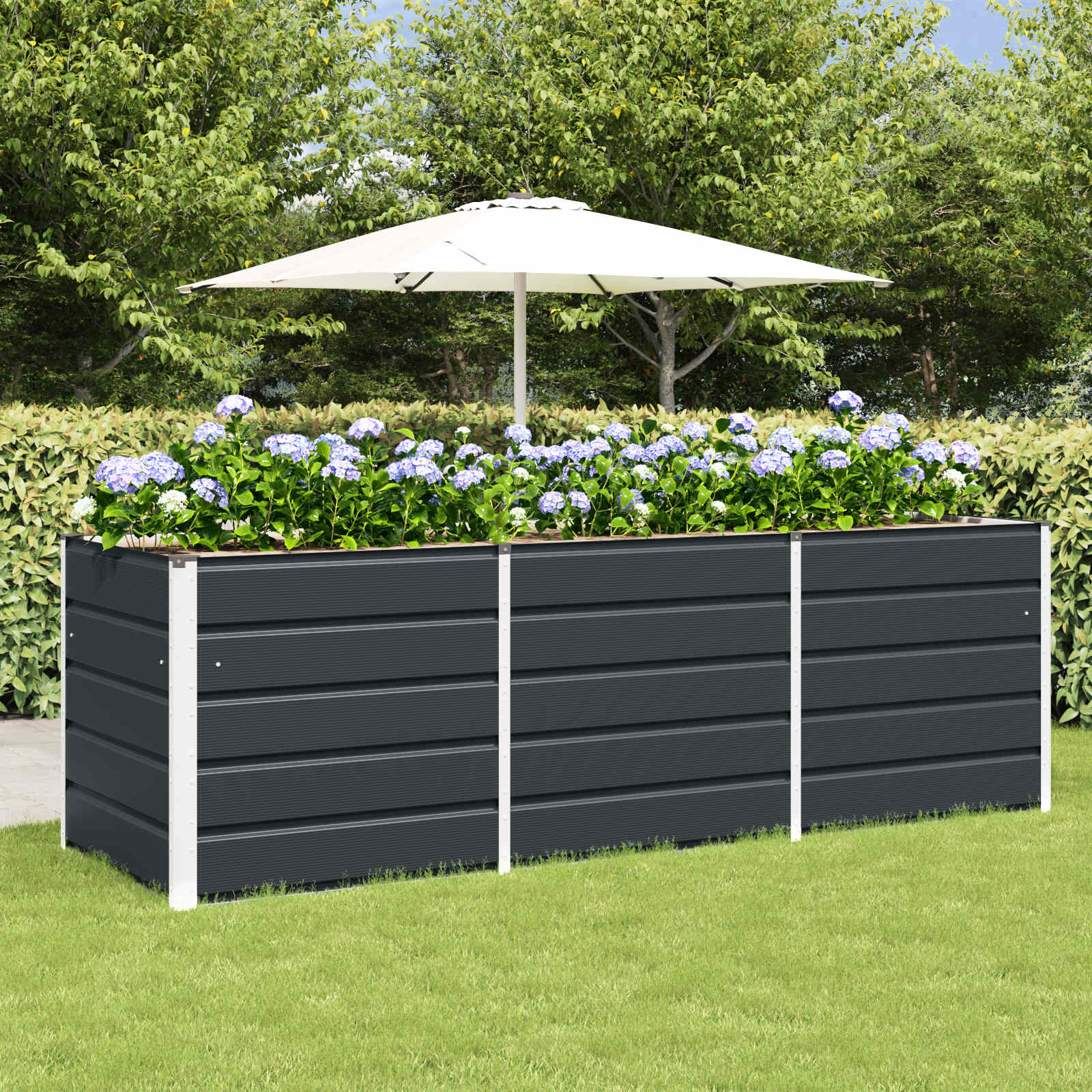 Jardinera Antracita 160 x 80 x 45 cm Acero