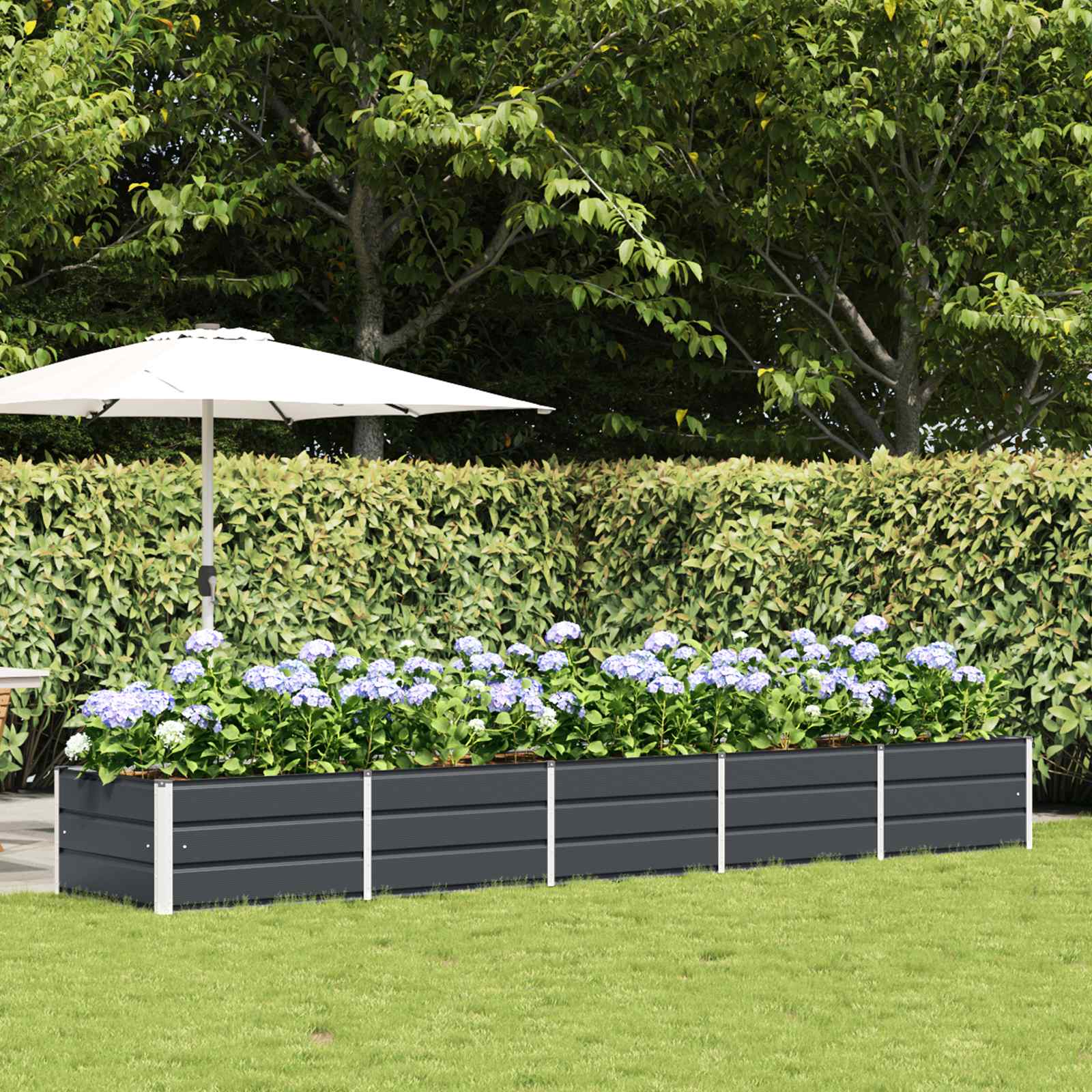 Jardinera Antracita 160 x 80 x 45 cm Acero