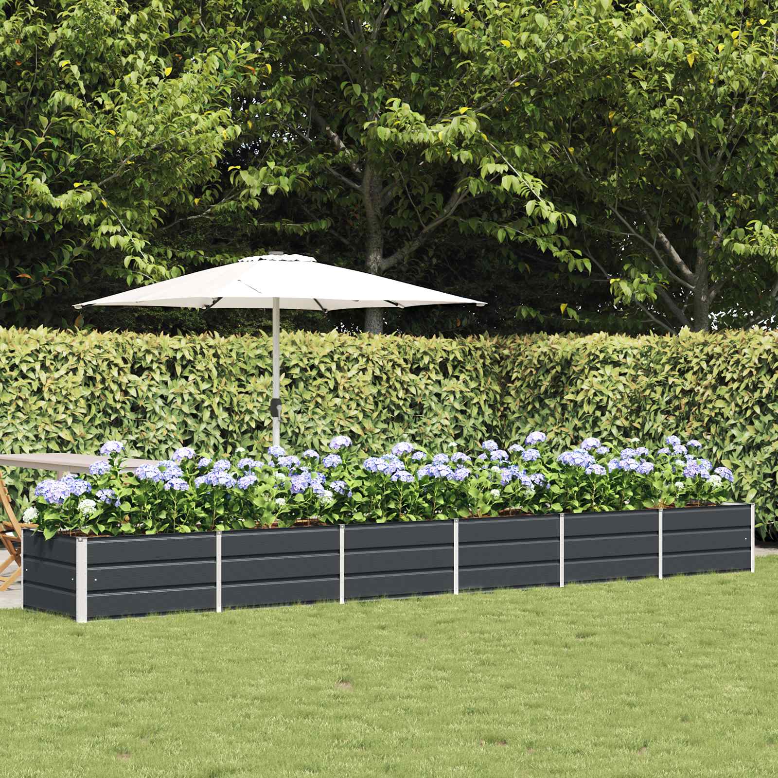 Jardinera Antracita 160 x 80 x 45 cm Acero