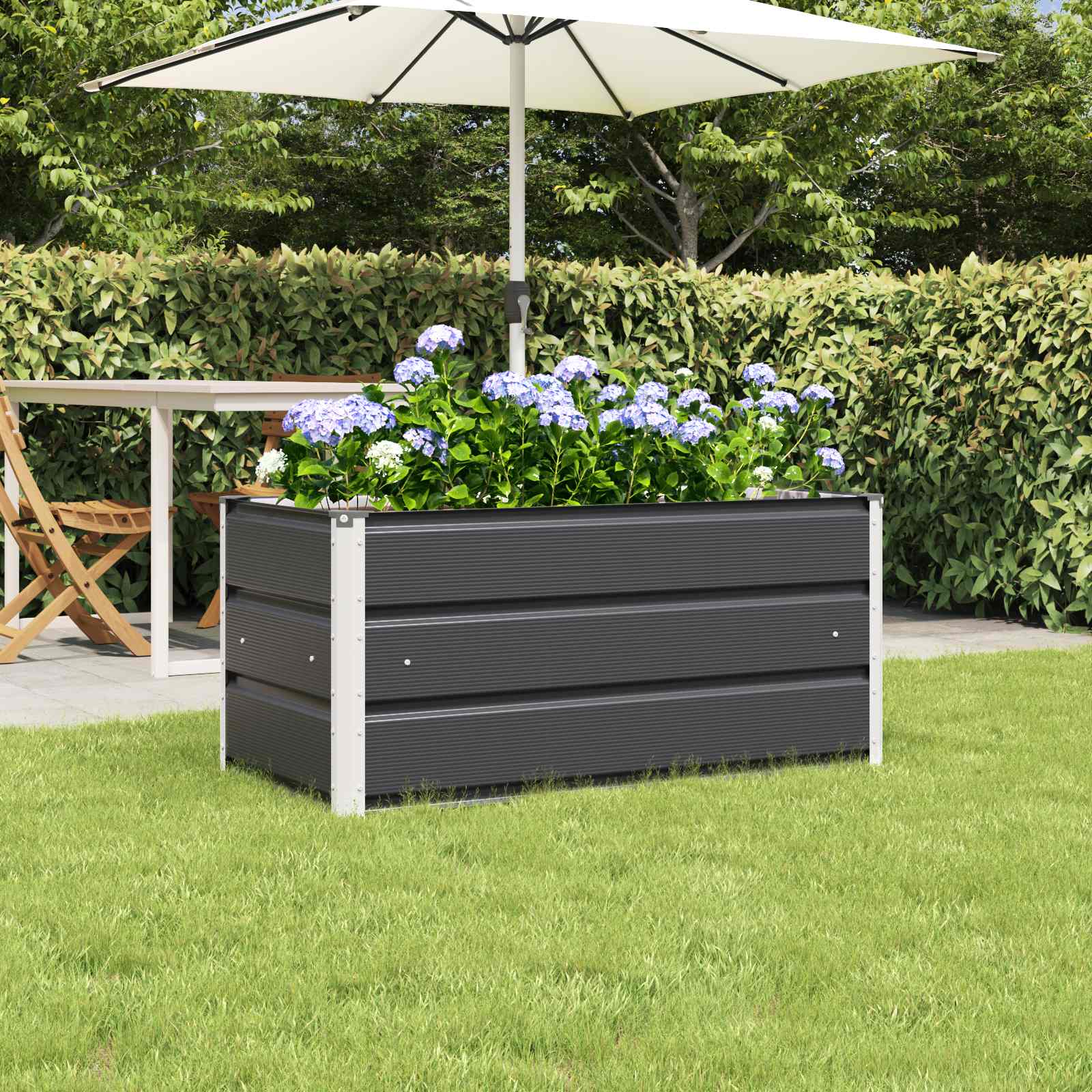 Jardinera Antracita 100 x 50 x 45 cm Acero Galvanizado