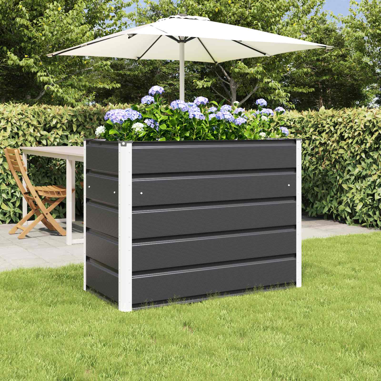 Jardinera Antracita 100 x 50 x 45 cm Acero Galvanizado