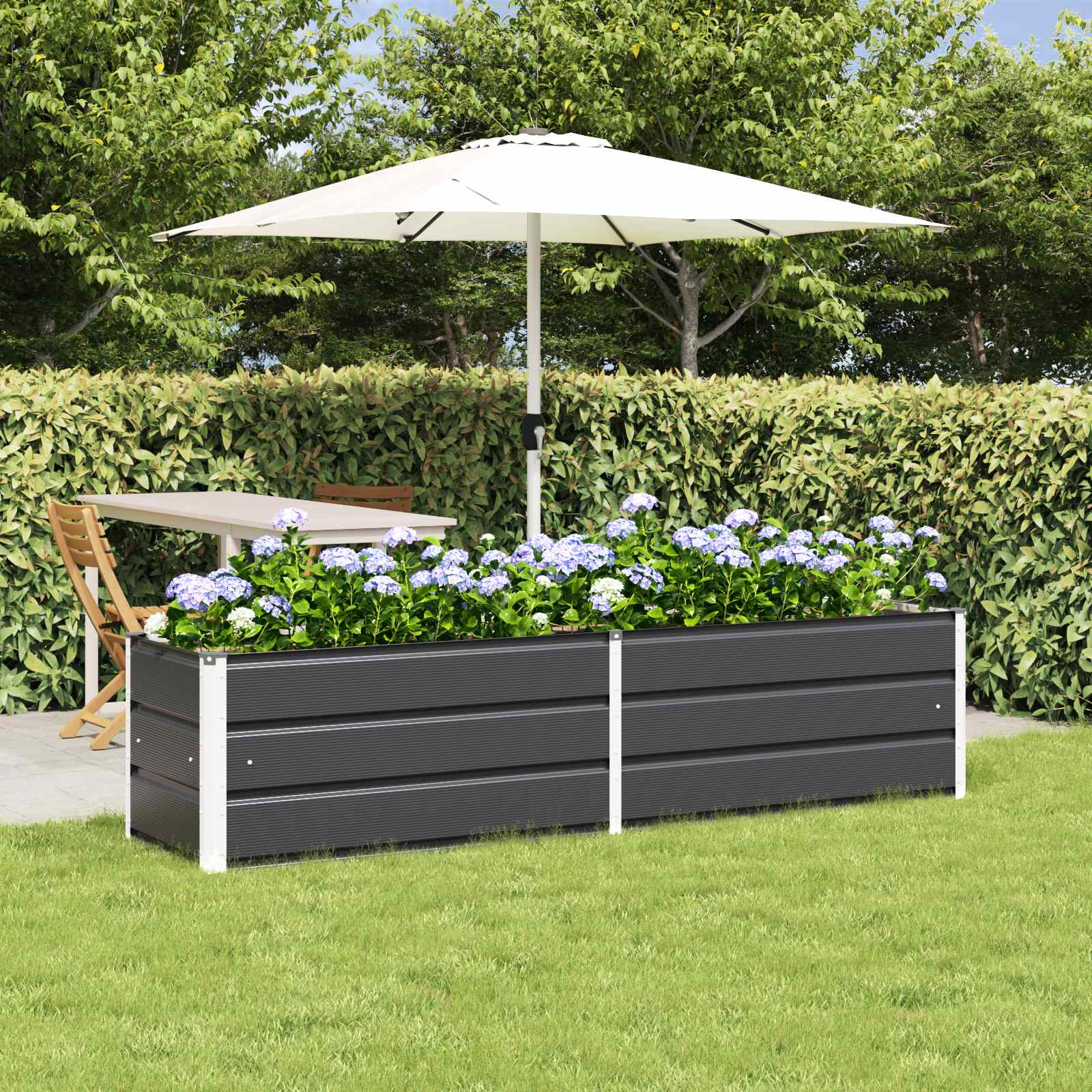 Jardinera Antracita 100 x 50 x 45 cm Acero Galvanizado