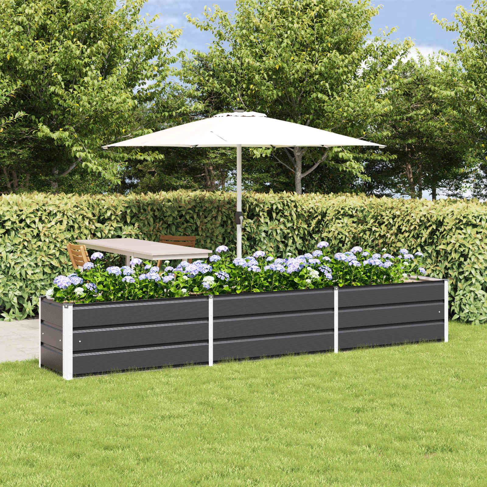 Jardinera Antracita 100 x 50 x 45 cm Acero Galvanizado