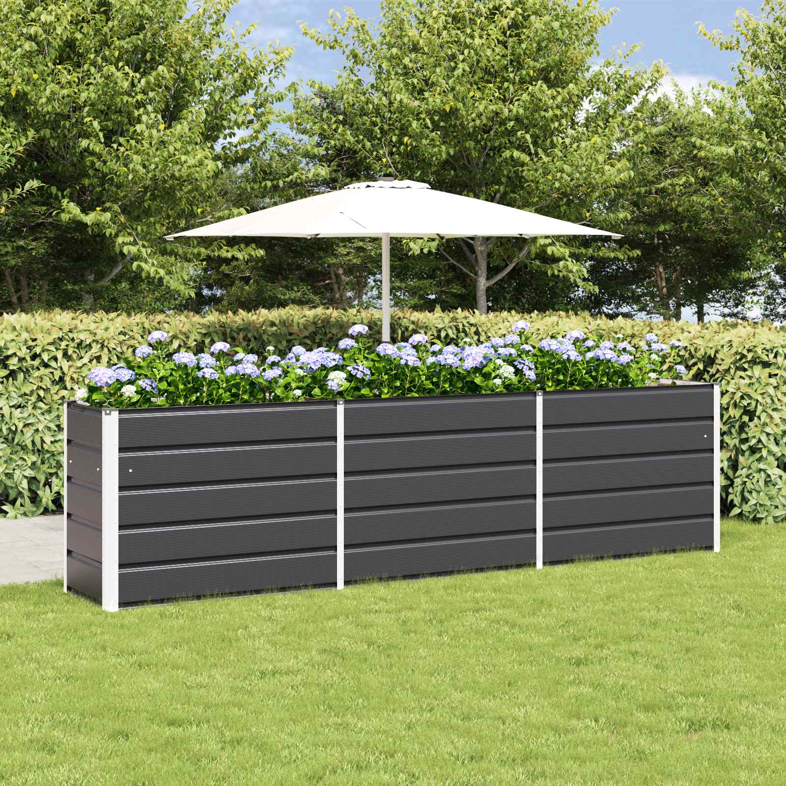 Jardinera Antracita 100 x 50 x 45 cm Acero Galvanizado