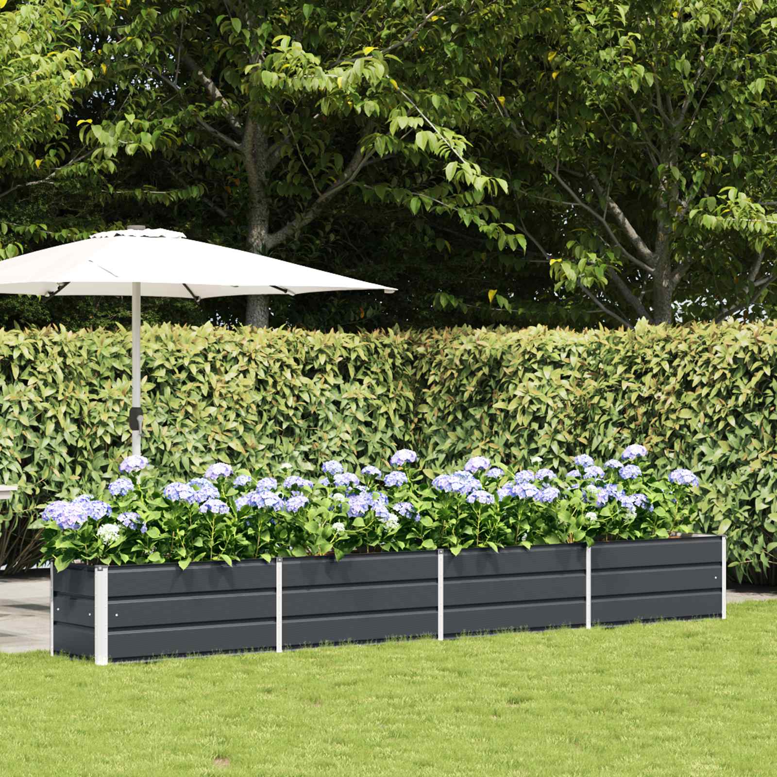 Jardinera Antracita 100 x 50 x 45 cm Acero Galvanizado