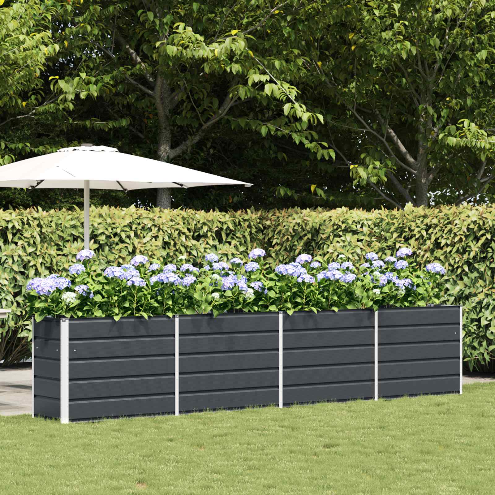 Jardinera Antracita 100 x 50 x 45 cm Acero Galvanizado