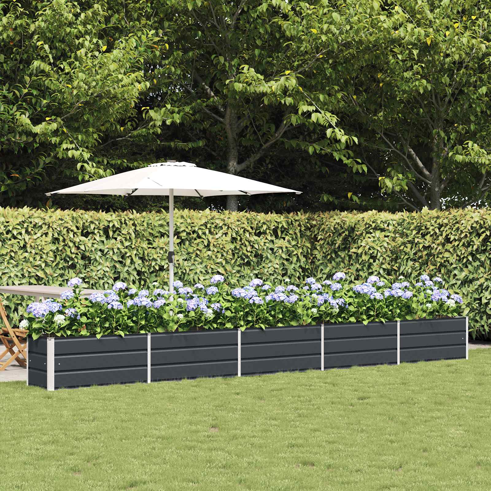 Jardinera Antracita 100 x 50 x 45 cm Acero Galvanizado