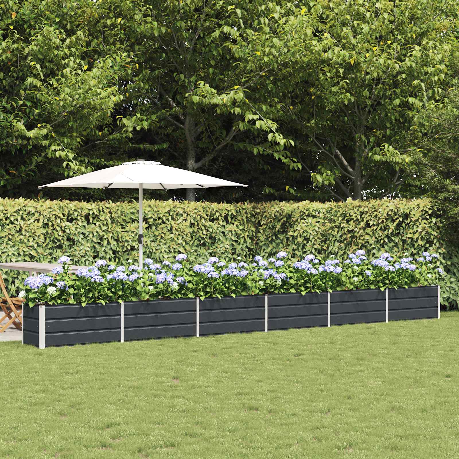 Jardinera Antracita 100 x 50 x 45 cm Acero Galvanizado