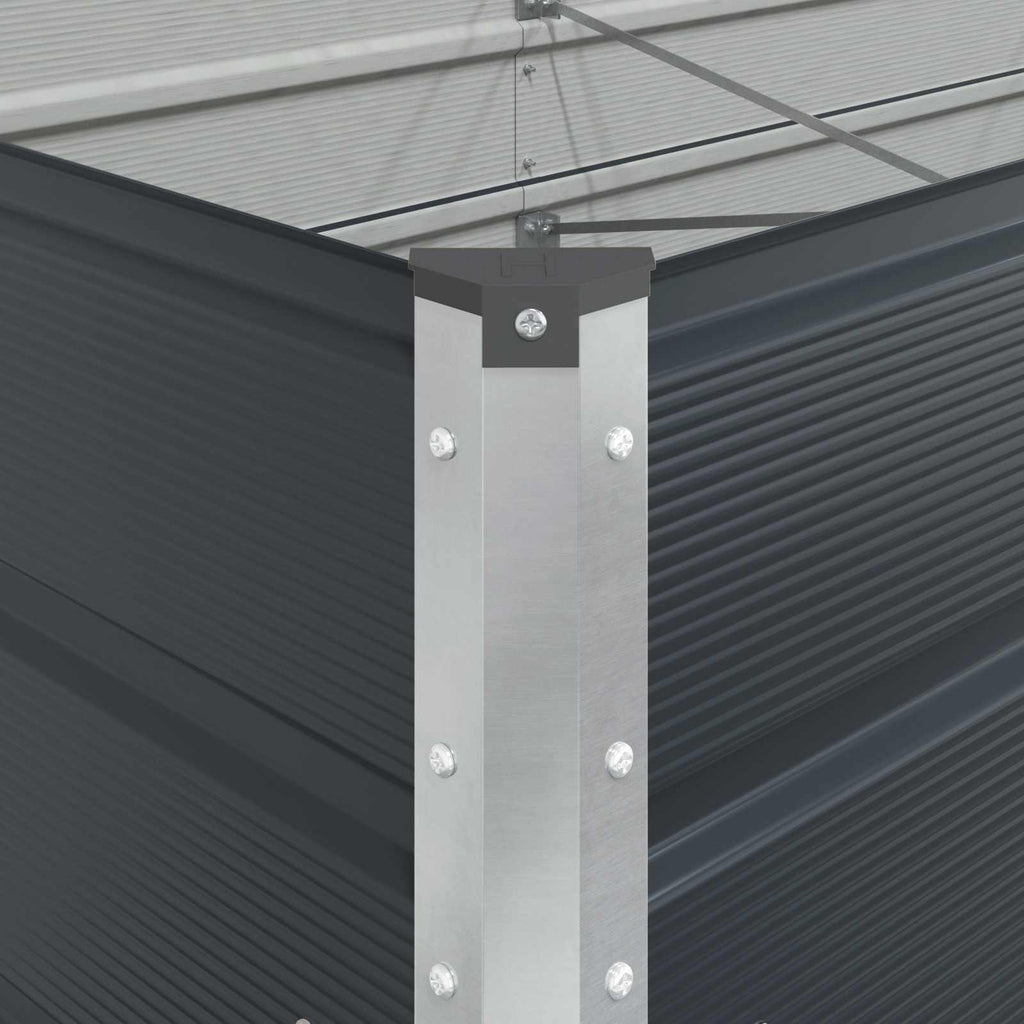 Jardinera Antracita 195 x 100 x 45 cm Acero Galvanizado